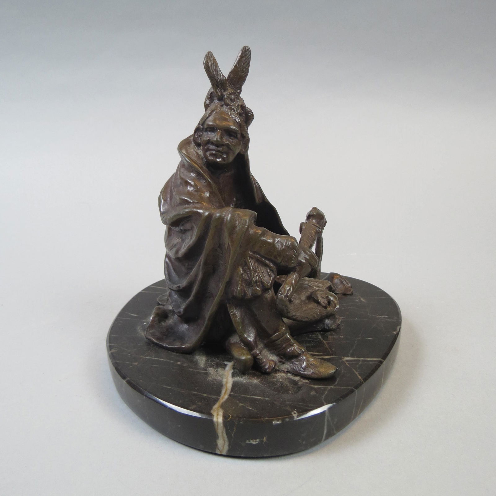 Carl Kauba, bronze, Seated Indian Figure (1 of 6)