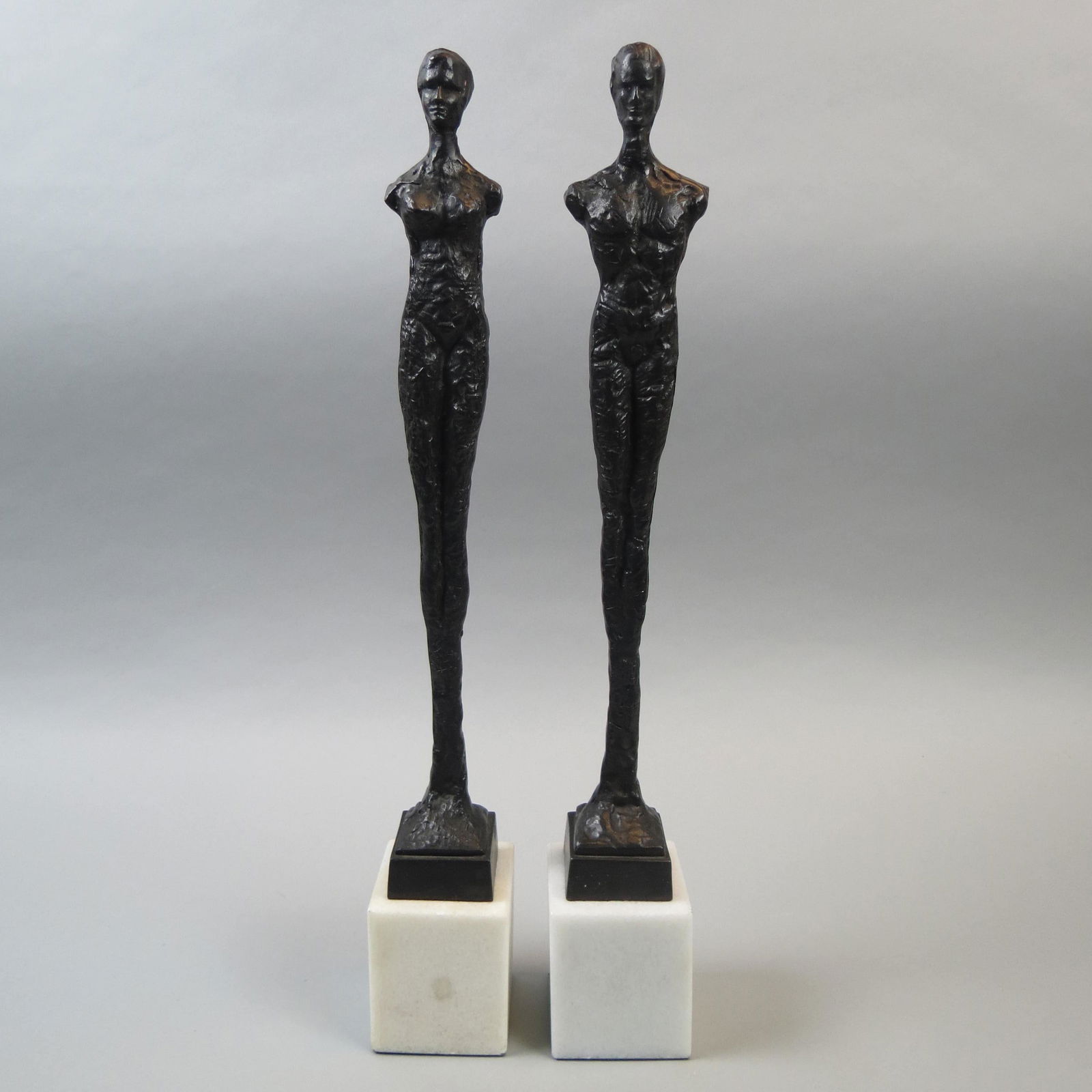 Pair of Bronze Sculptures, Male & Female Torsos (1 of 3)