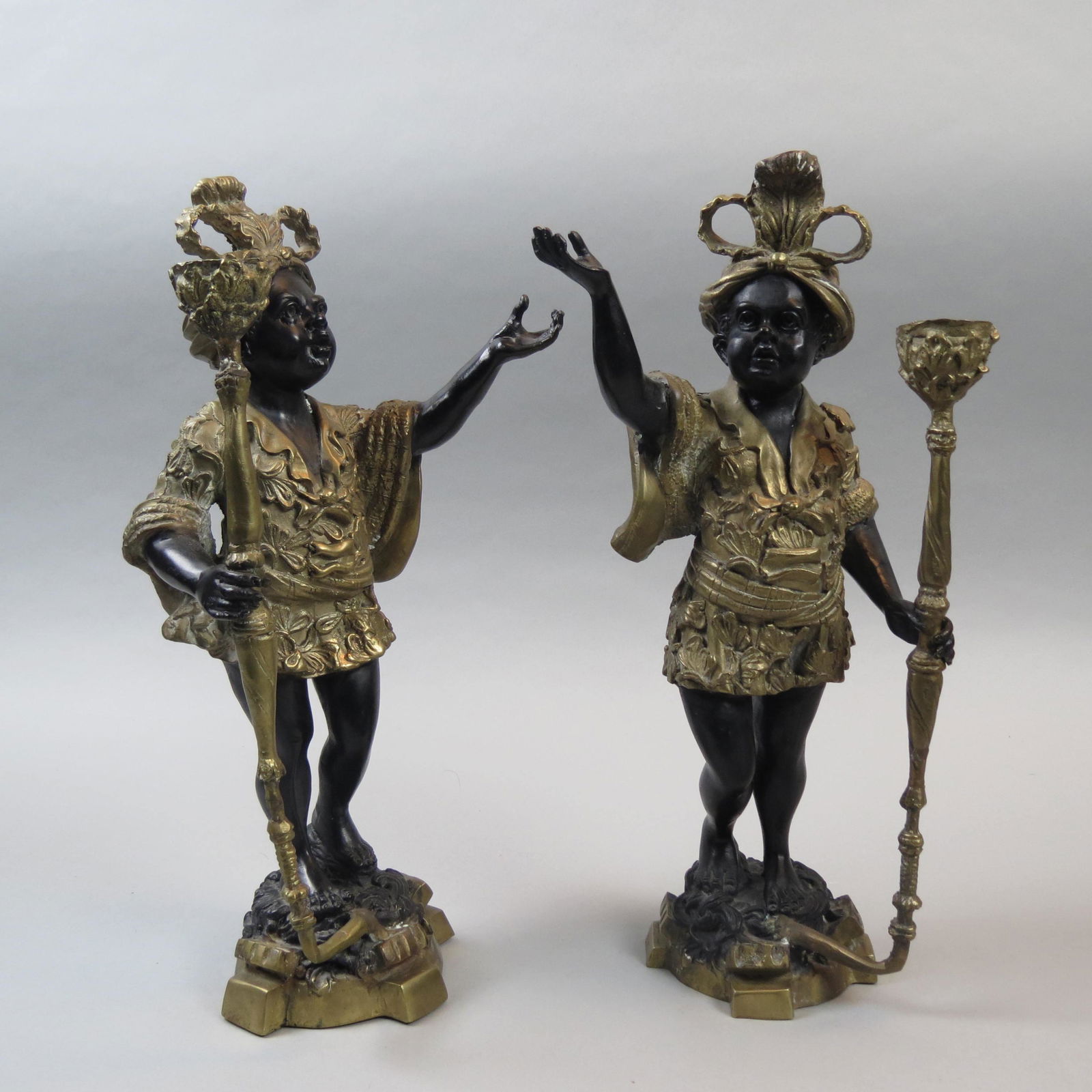 Pair of Bronze Blackamoor Candlesticks (1 of 9)
