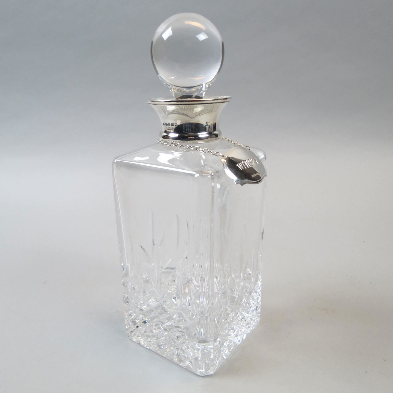 English Sterling & Cut Glass Decanter by Carrs (1 of 4)