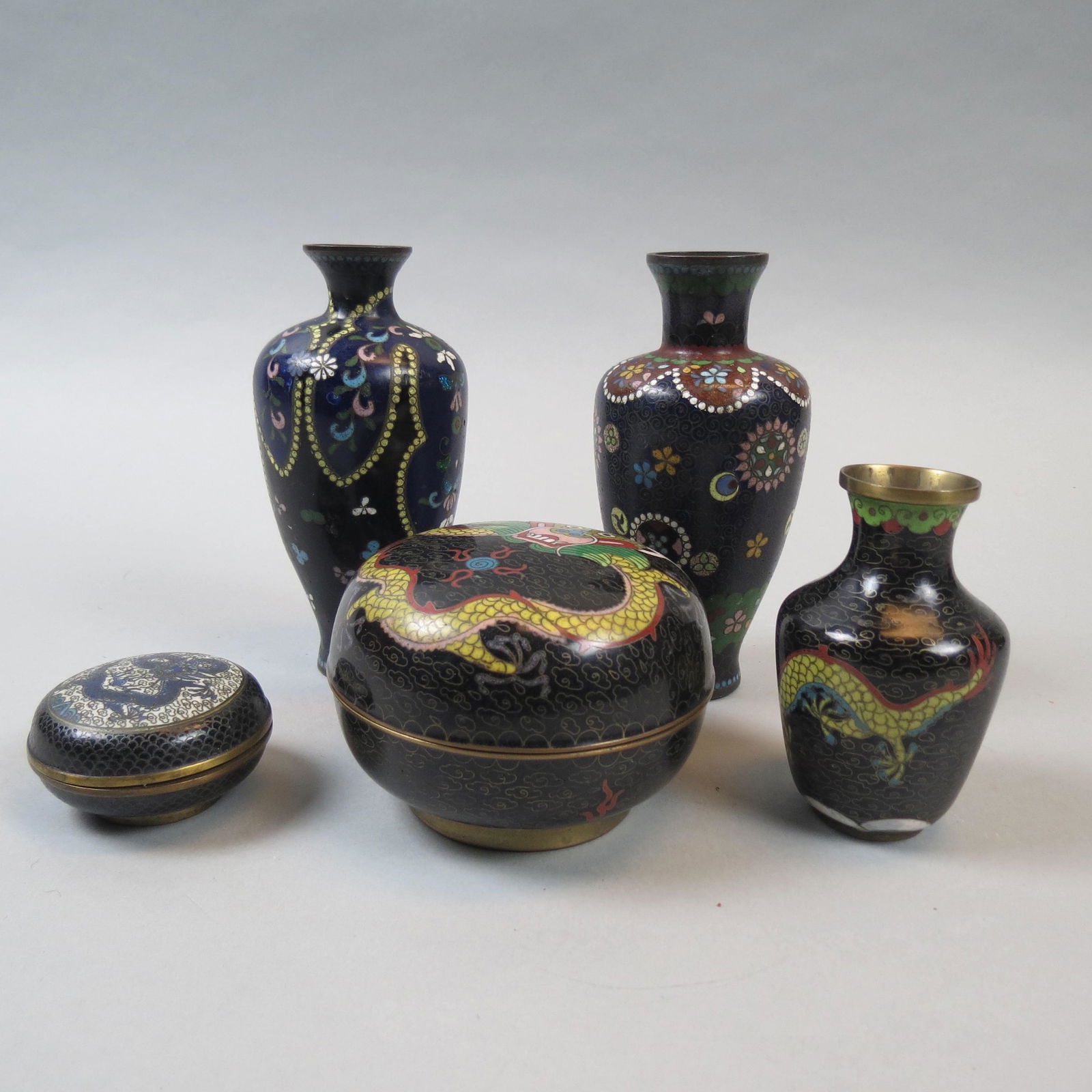 5 pcs. Asian Cloisonne; (1 of 5)
