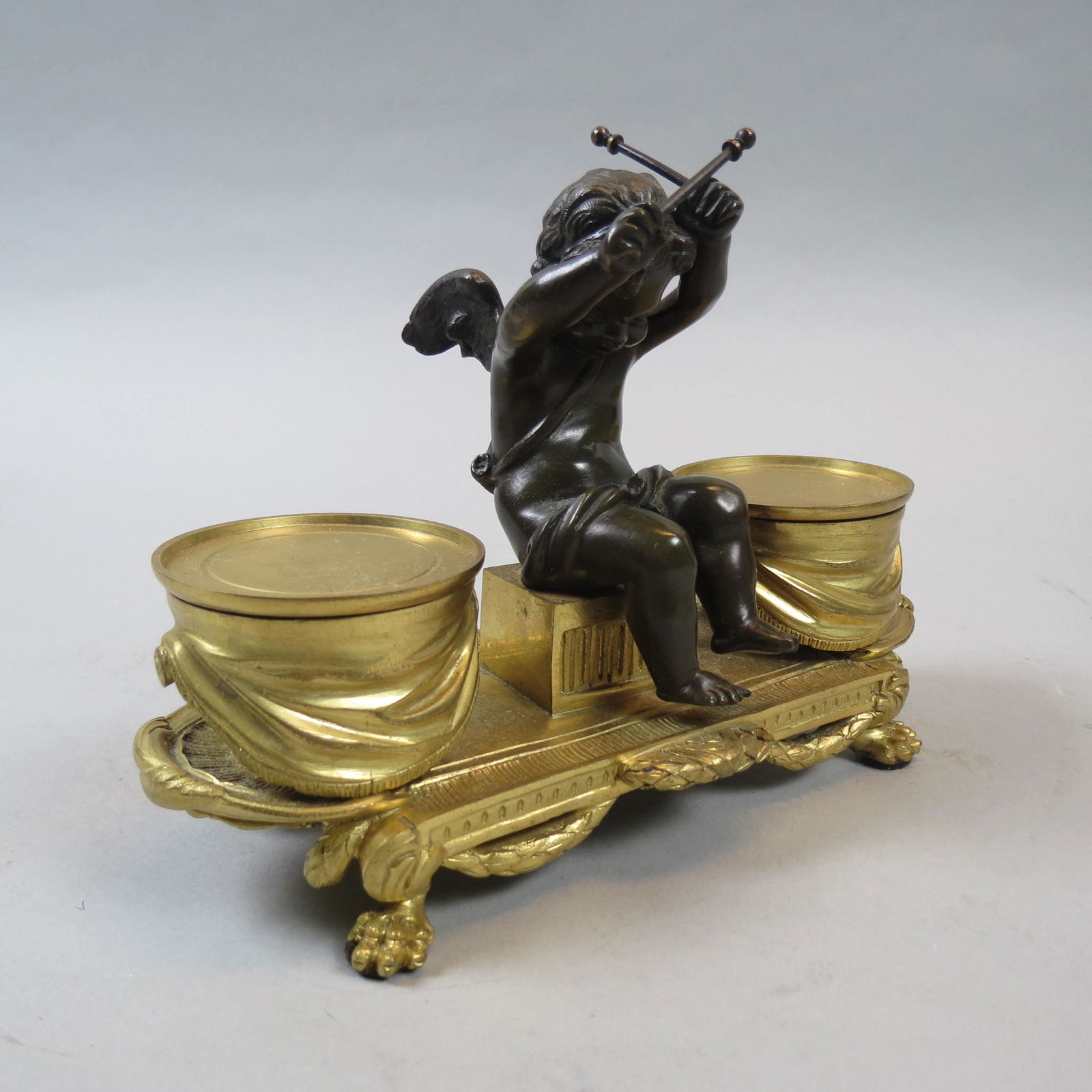 French Figural Bronze Inkstand (1 of 7)
