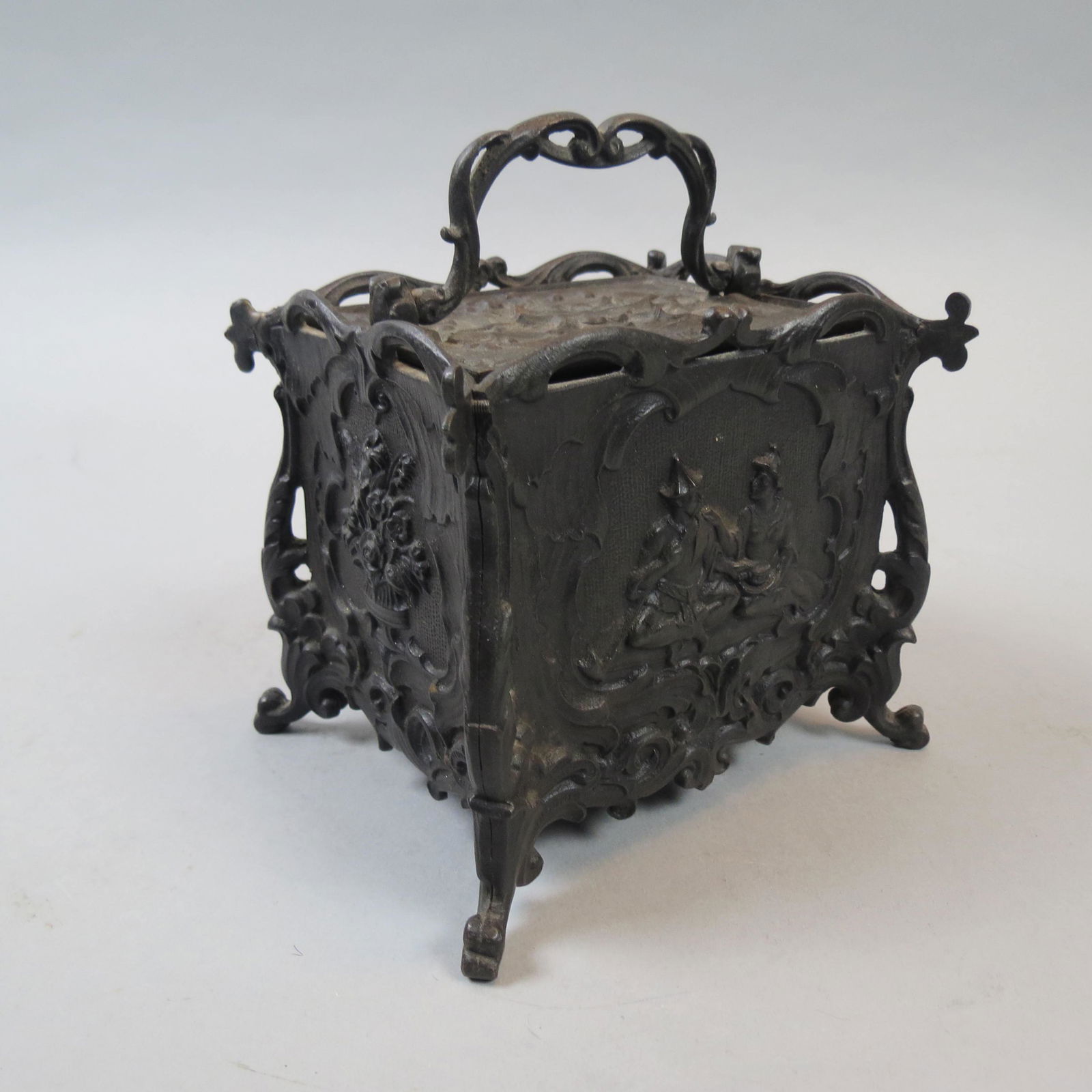 Victorian Metal Tea Caddy Box (1 of 5)