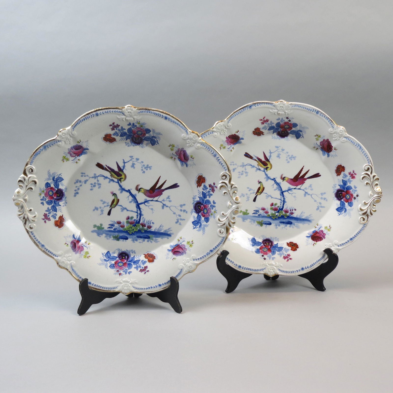Pair of Early English Granite China Platters (1 of 6)