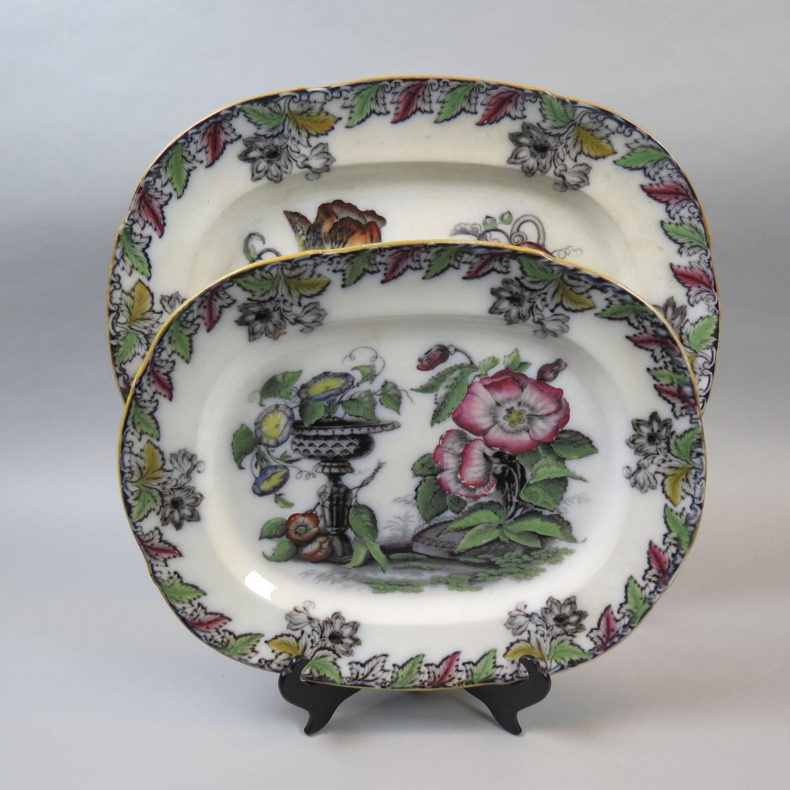 2 Early English Ironstone Platters (1 of 9)