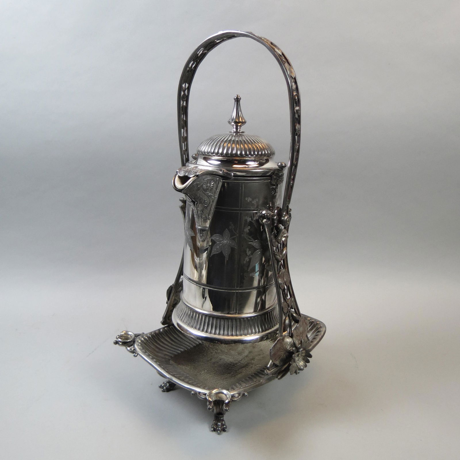 Victorian Silverplate Ice Water Pitcher on Strand (1 of 7)