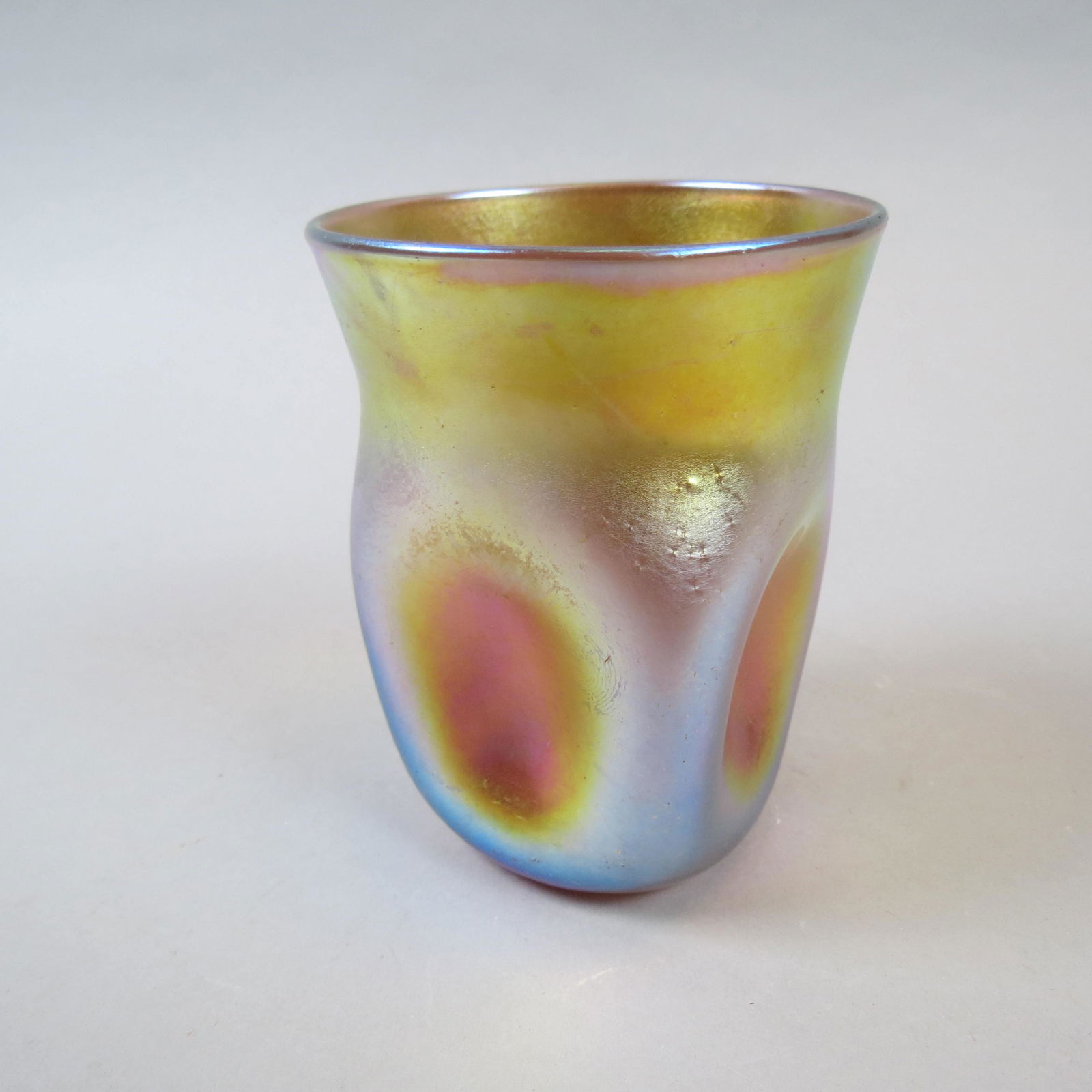 Tiffany Style Favrile Art Glass Cabinet Vase (1 of 5)