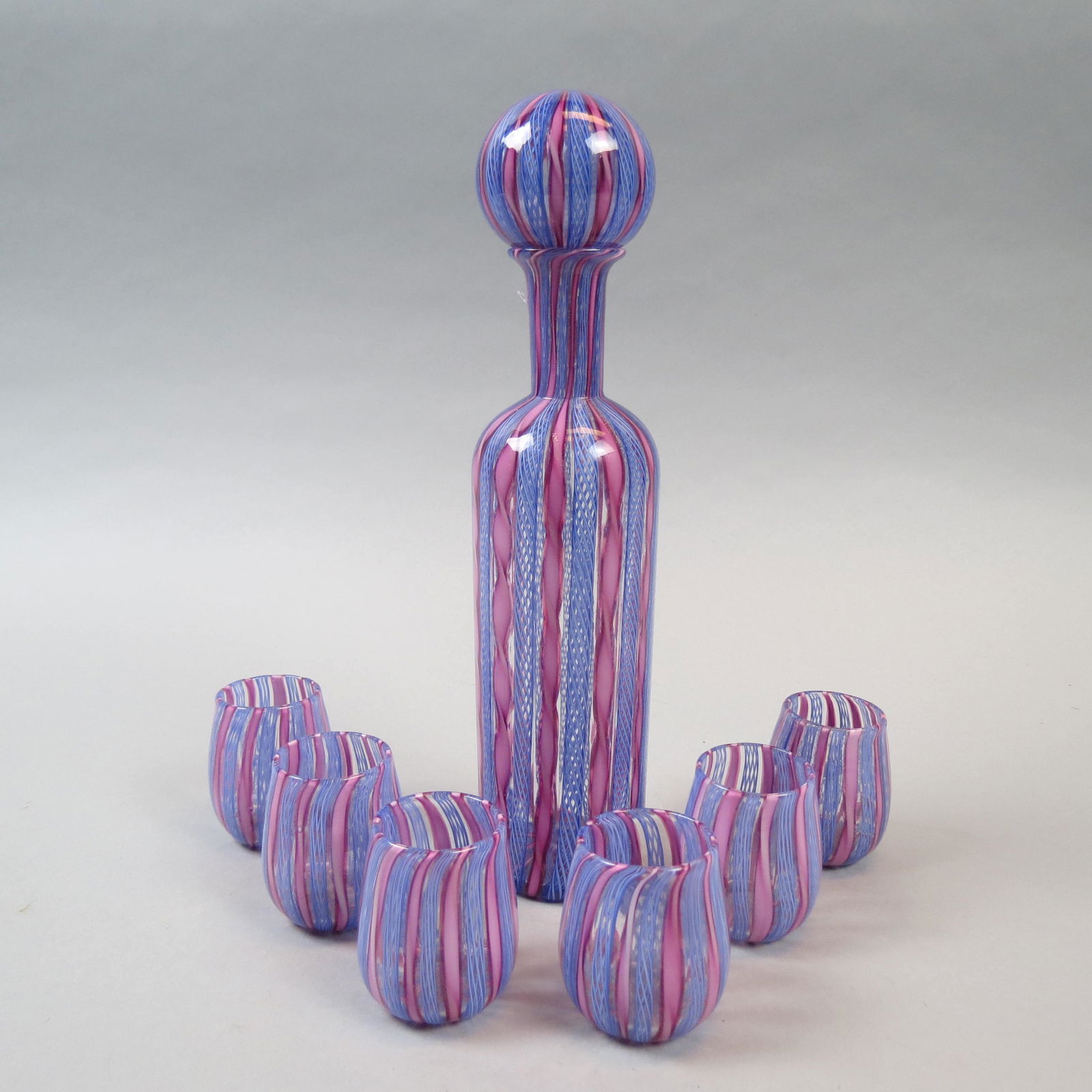 Italian Art Glass Decanter & Cordial Set (1 of 7)