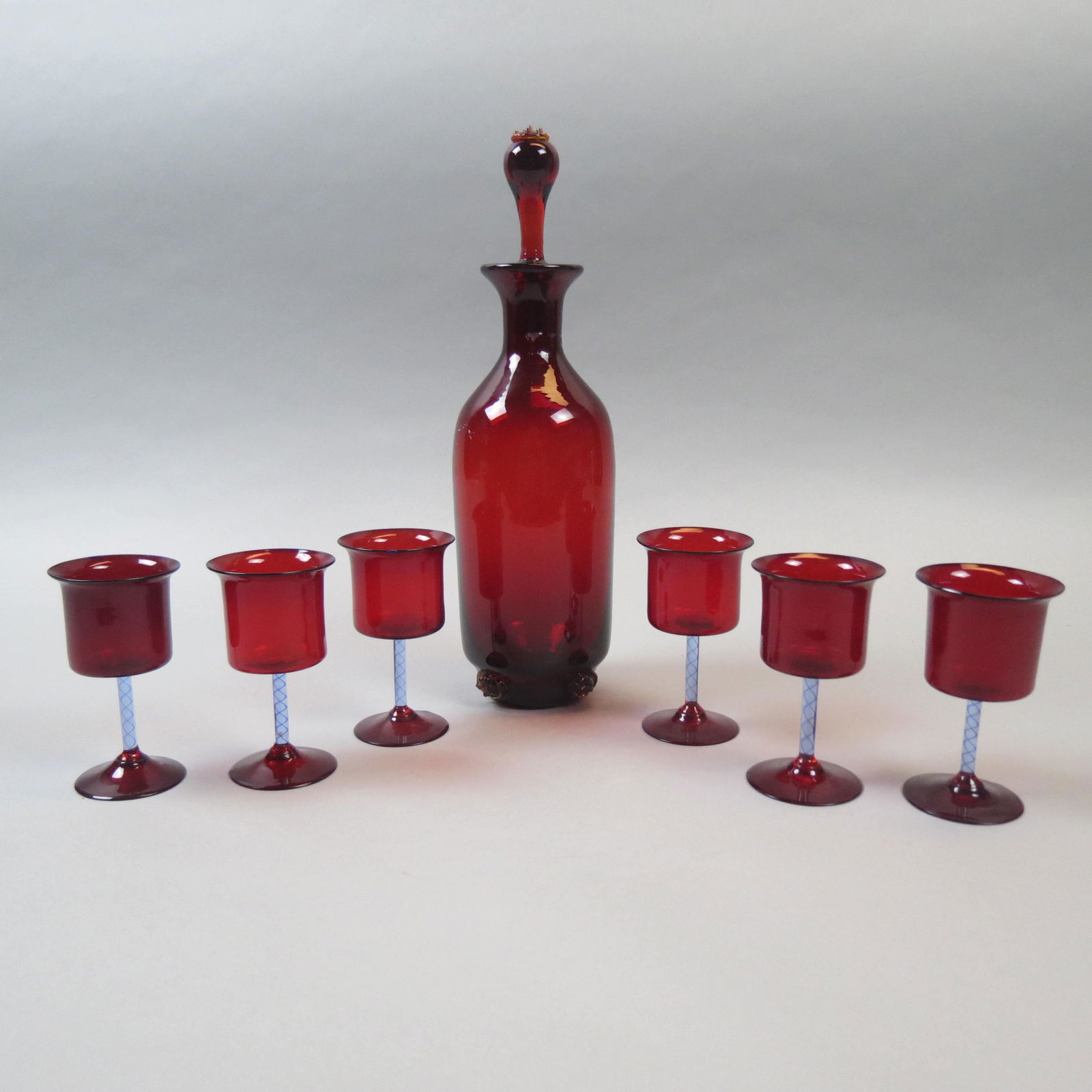 Italian Art Glass Decanter & Cordial Set (1 of 8)