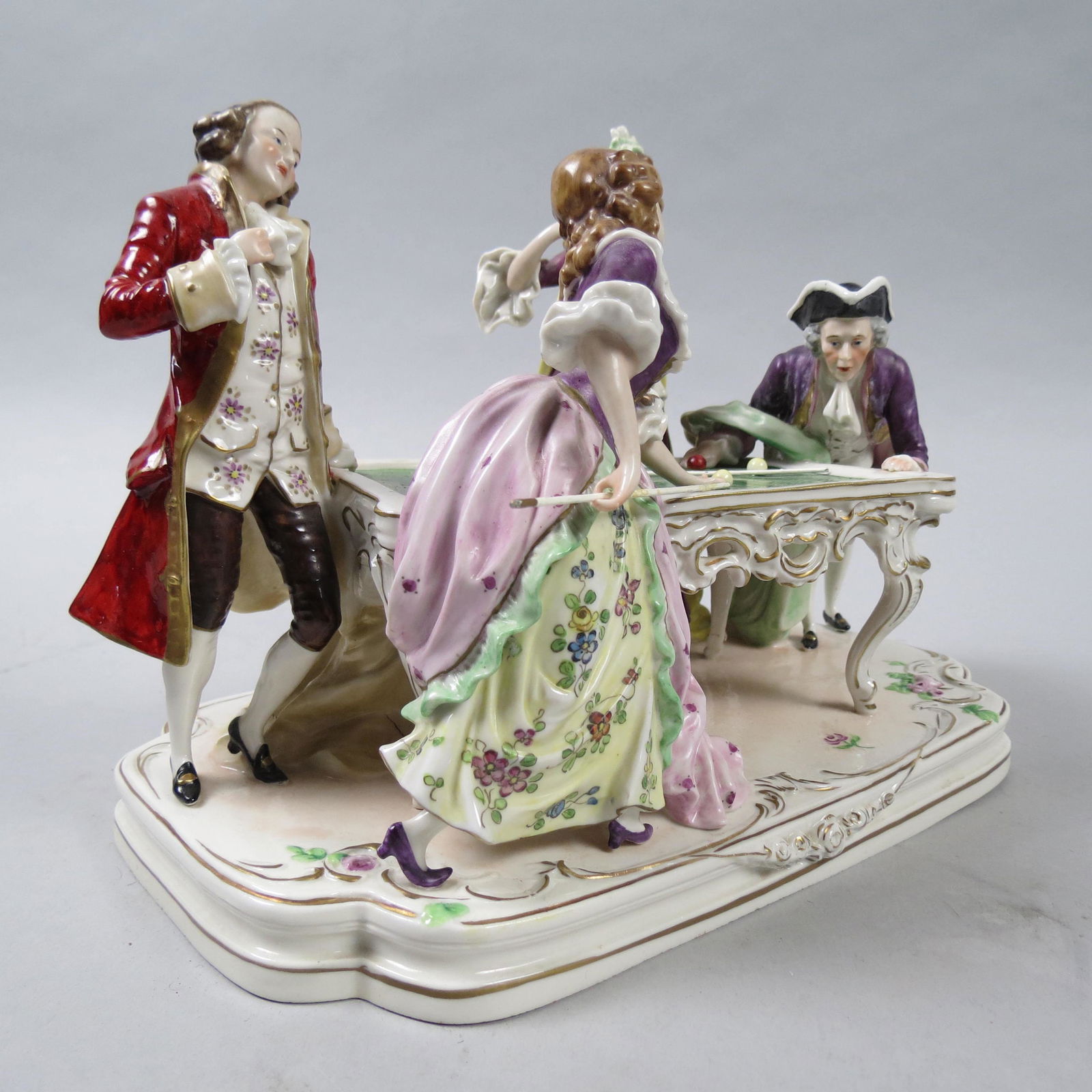 Dresden Porcelain Figurine of Billard Players (1 of 9)