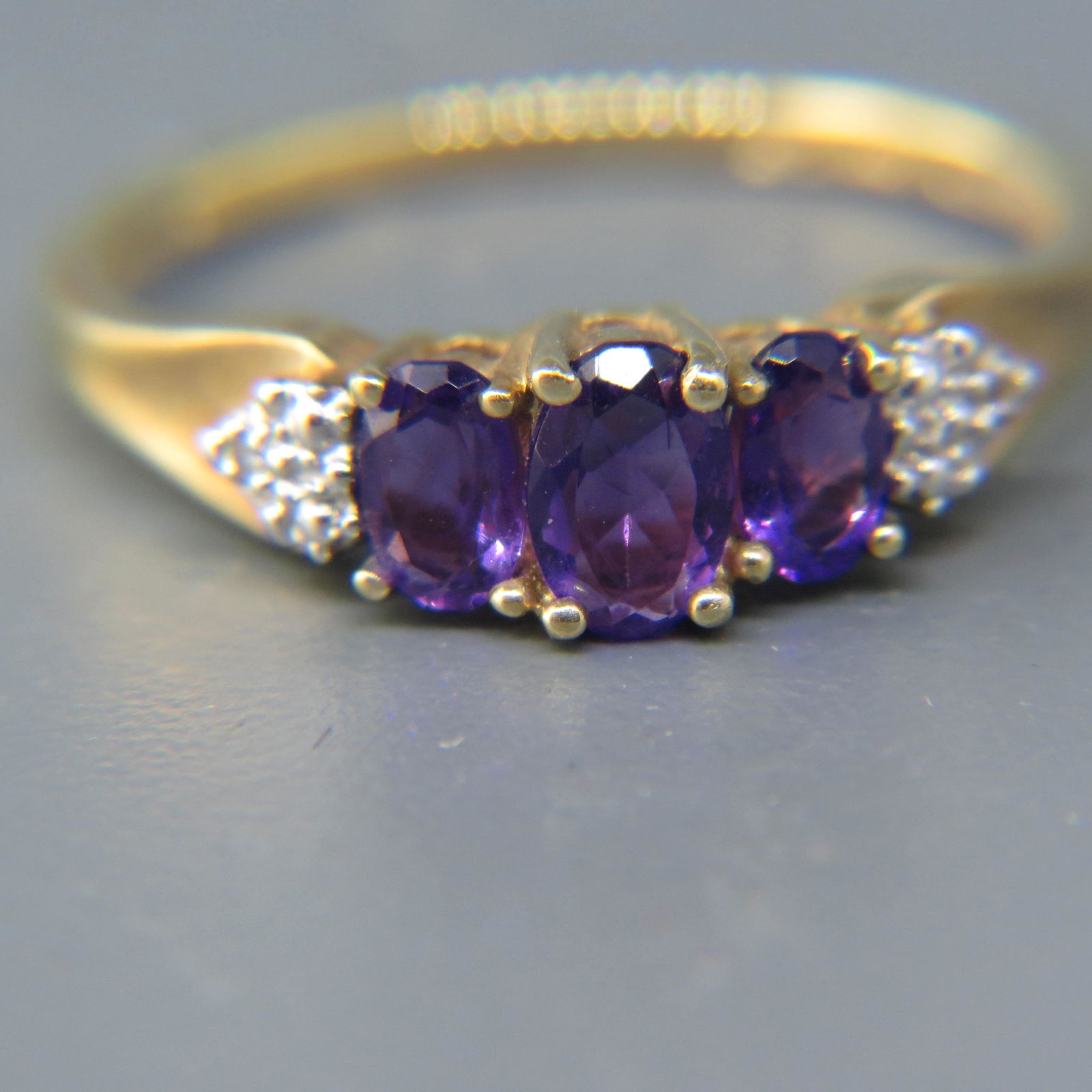 Amethyst & Diamond 10K Gold Ring (1 of 5)
