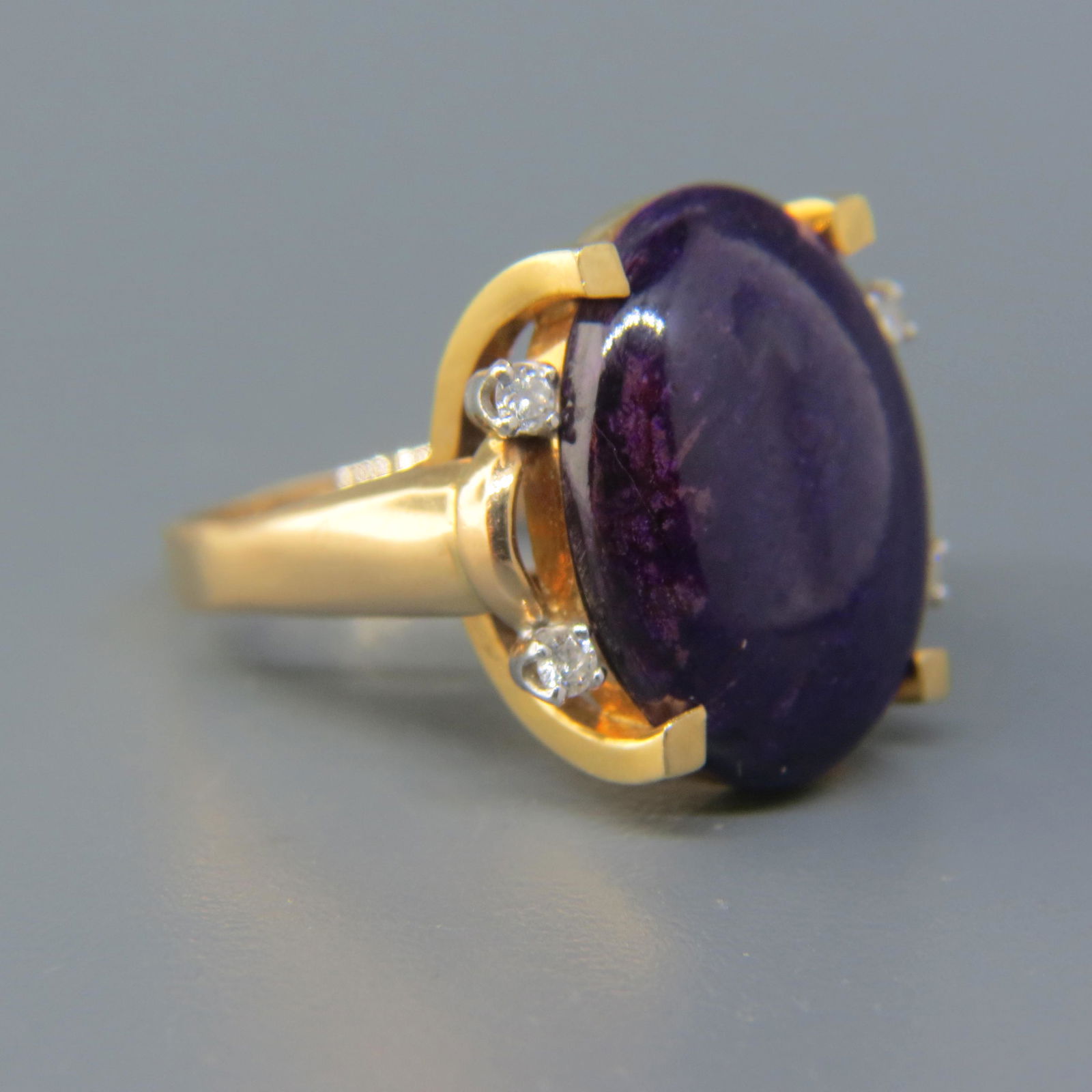 Sugilite & Diamond 14K Gold Ring (1 of 7)