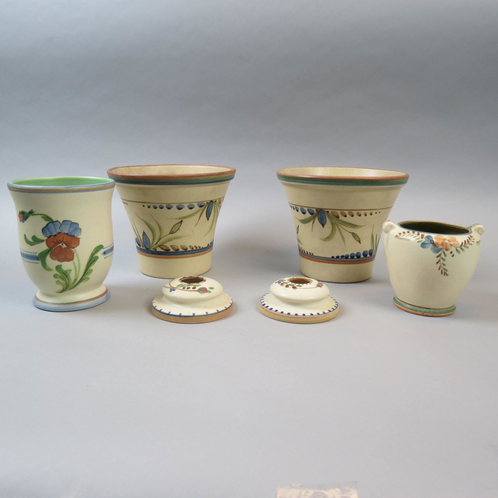 6 pcs. Weller Pottery Bonito" Pattern," (1 of 8)