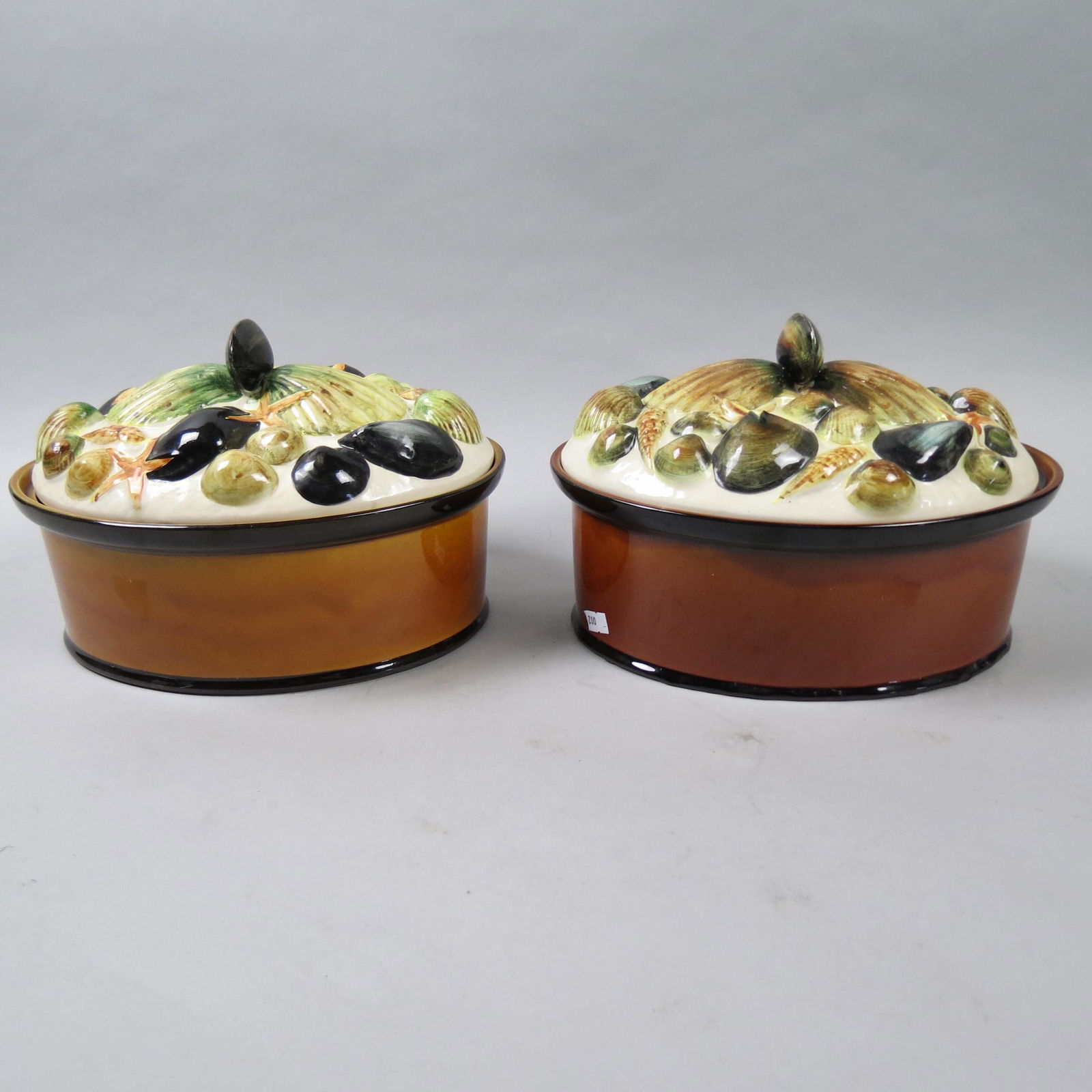 2 Portugese Majolica Pottery Covered Dishes (1 of 5)
