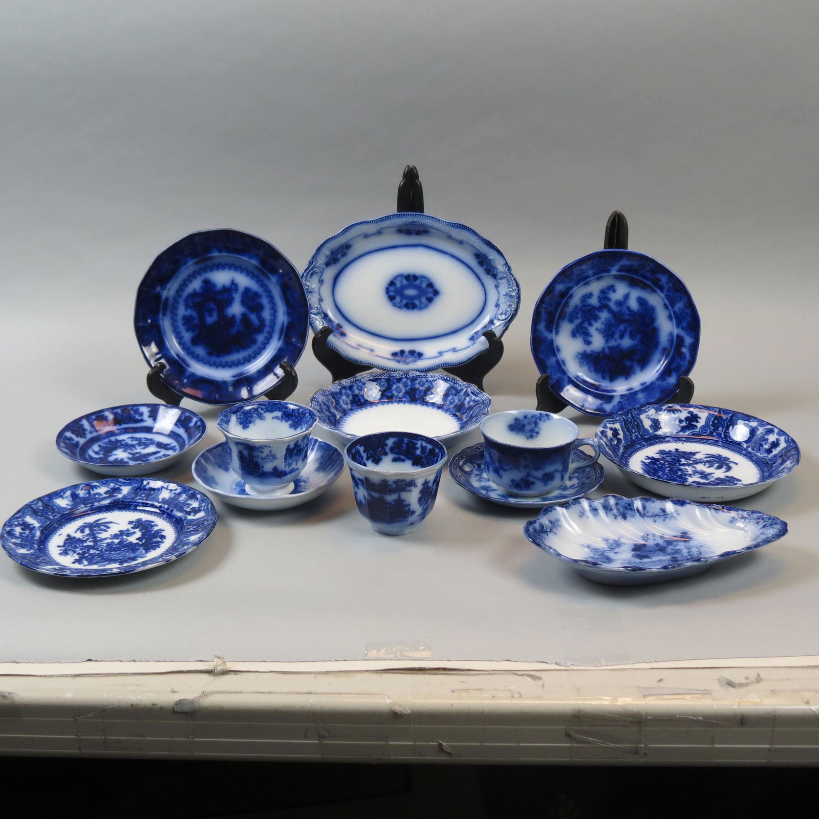 13 pcs. English Flow Blue Ironstone; (1 of 11)