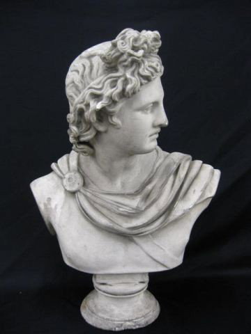 Plaster Bust of Roman Man,: 19".