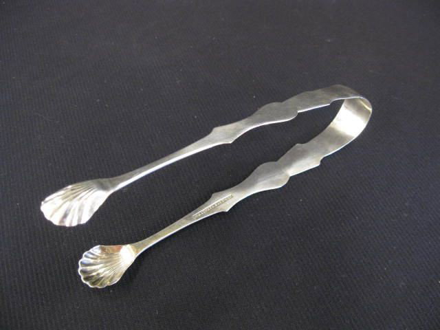 American Coin Silver Tongs by: Whitney & Baldwin, 6 1/2", paw ends, circa 1830.