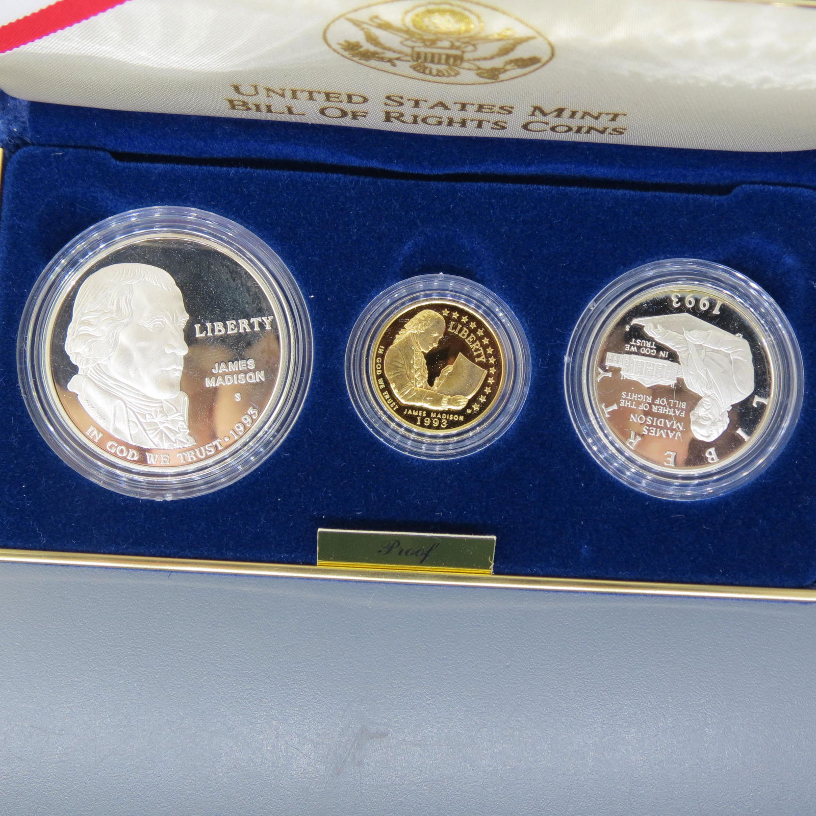 1993 3 pc. Bill of Rights Coin Set, proof, (1 of 7)