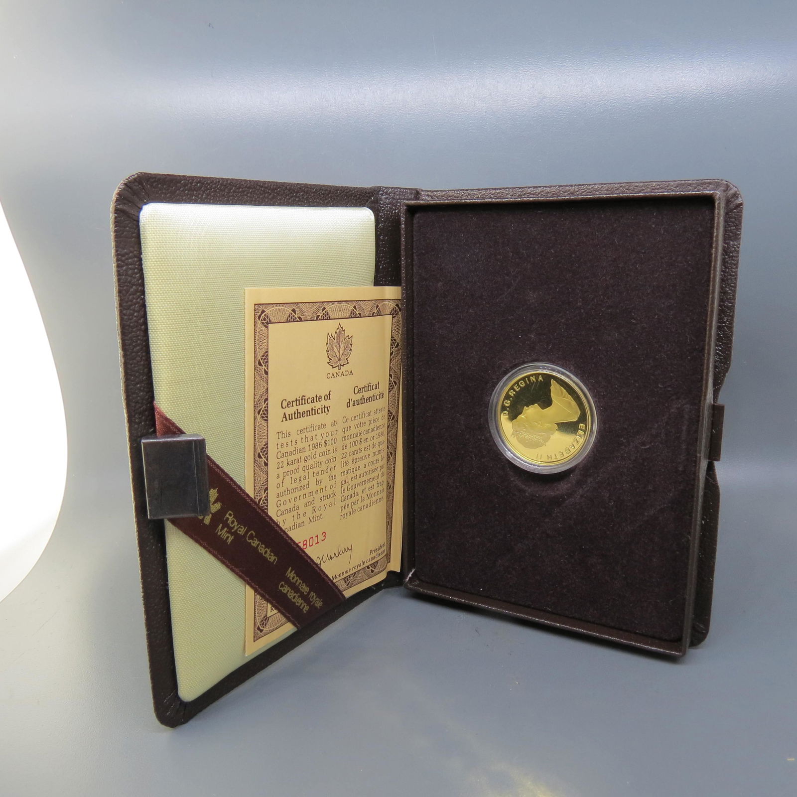 1986 $100.00 Canada Gold Coin, proof, (1 of 3)