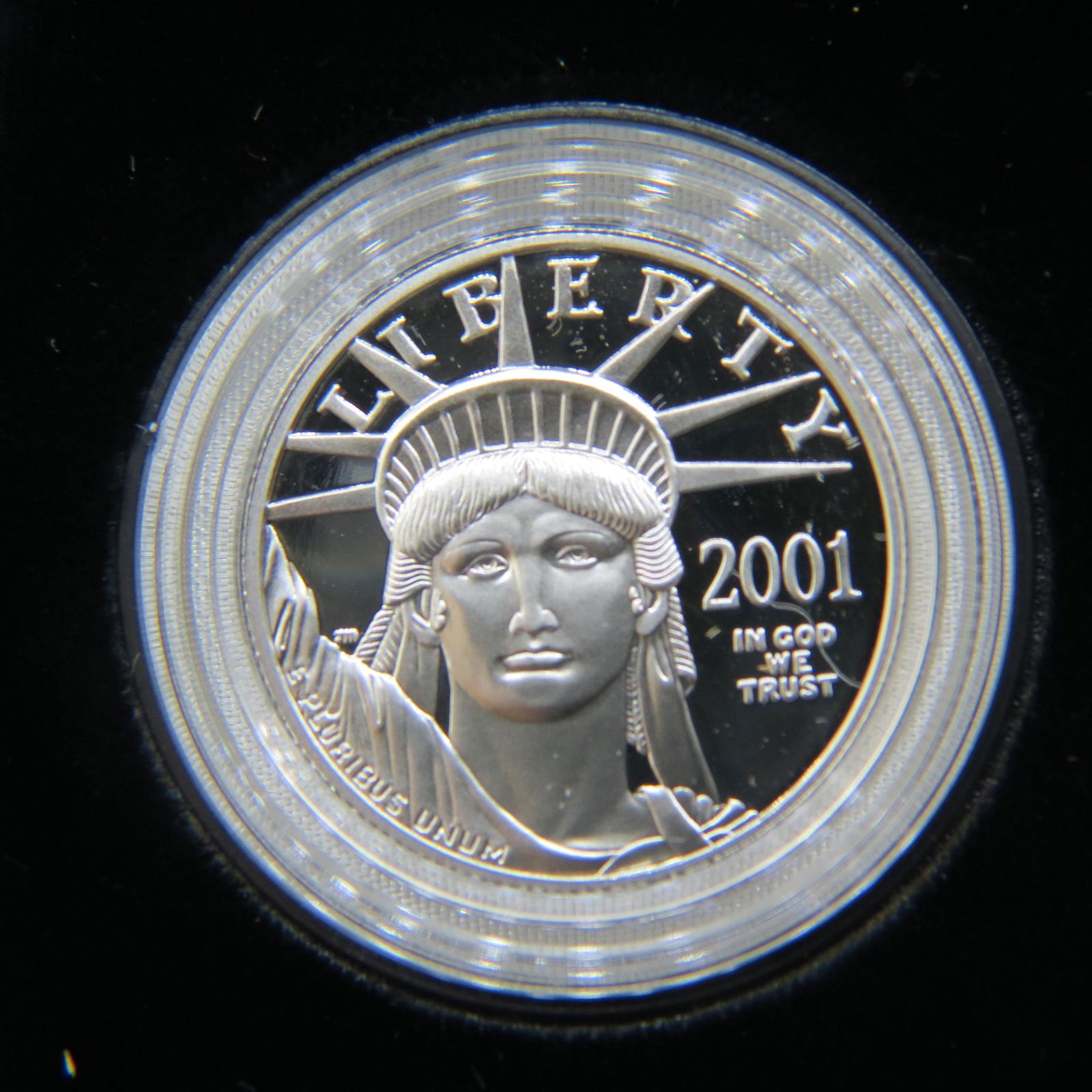 2001-W Platinum $25.00 American Eagle Coin, proof, 1/2 ounce, (1 of 4)