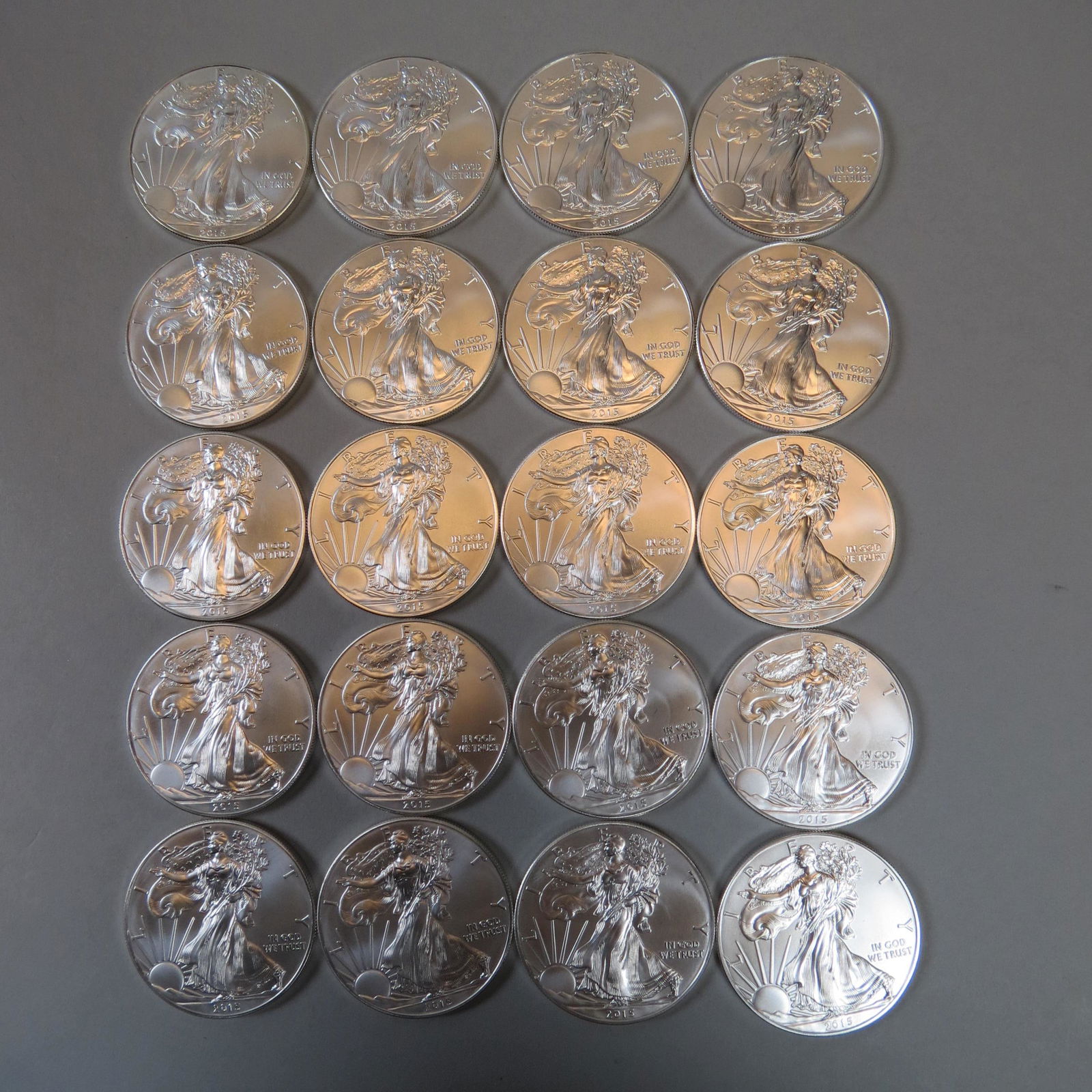 20 2015 American Silver Eagle Dollars, (1 of 3)