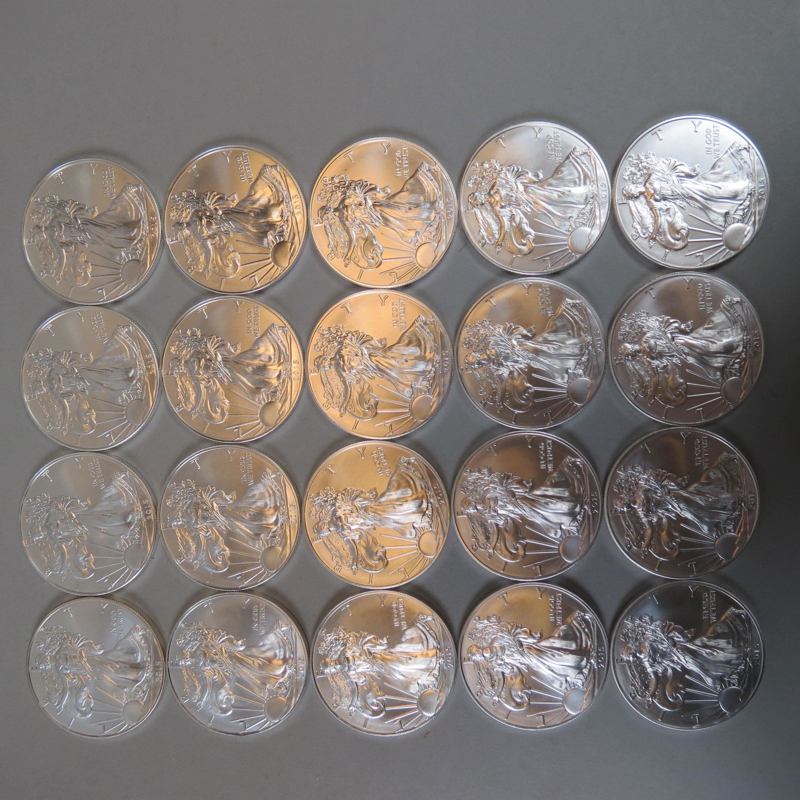 20 2015 American Silver Eagle Dollars, (1 of 6)