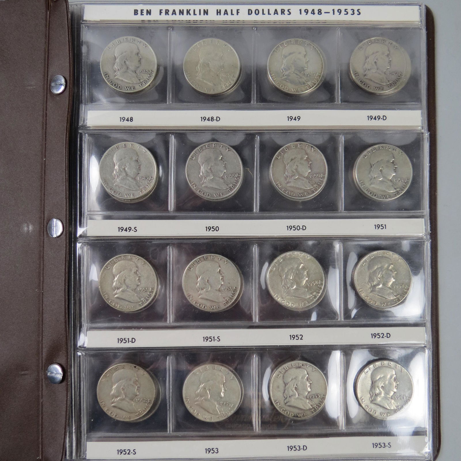 Complete Set of Franklin Half Dollars, (1 of 3)