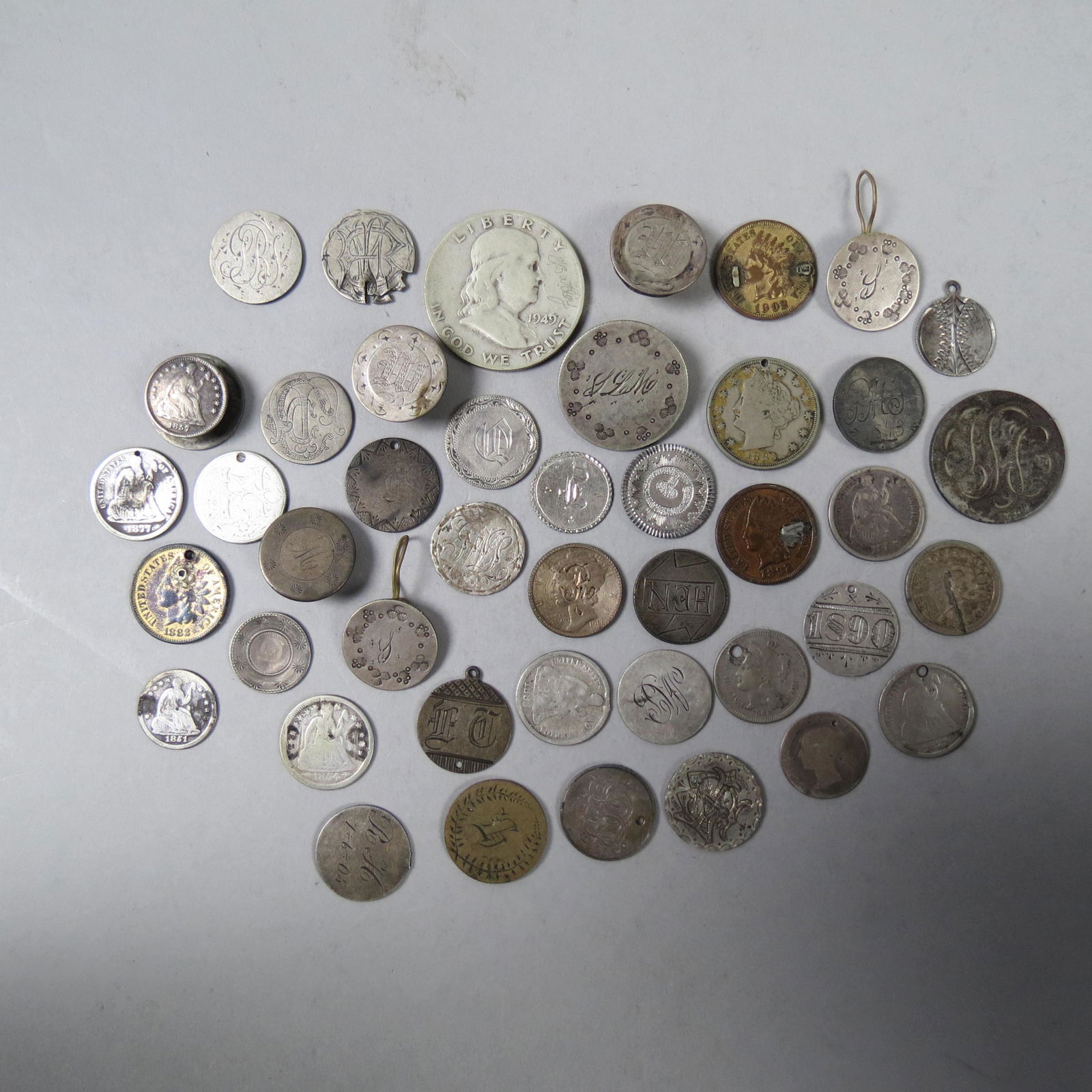 Collection of 43 Love Token Coins, (1 of 5)