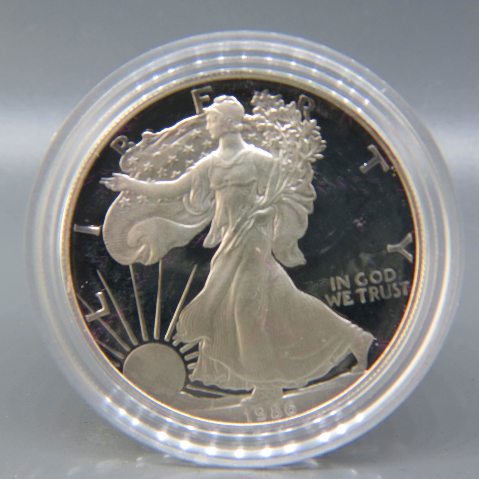 1986-S American Eagle Silver Dollar, proof, (1 of 3)