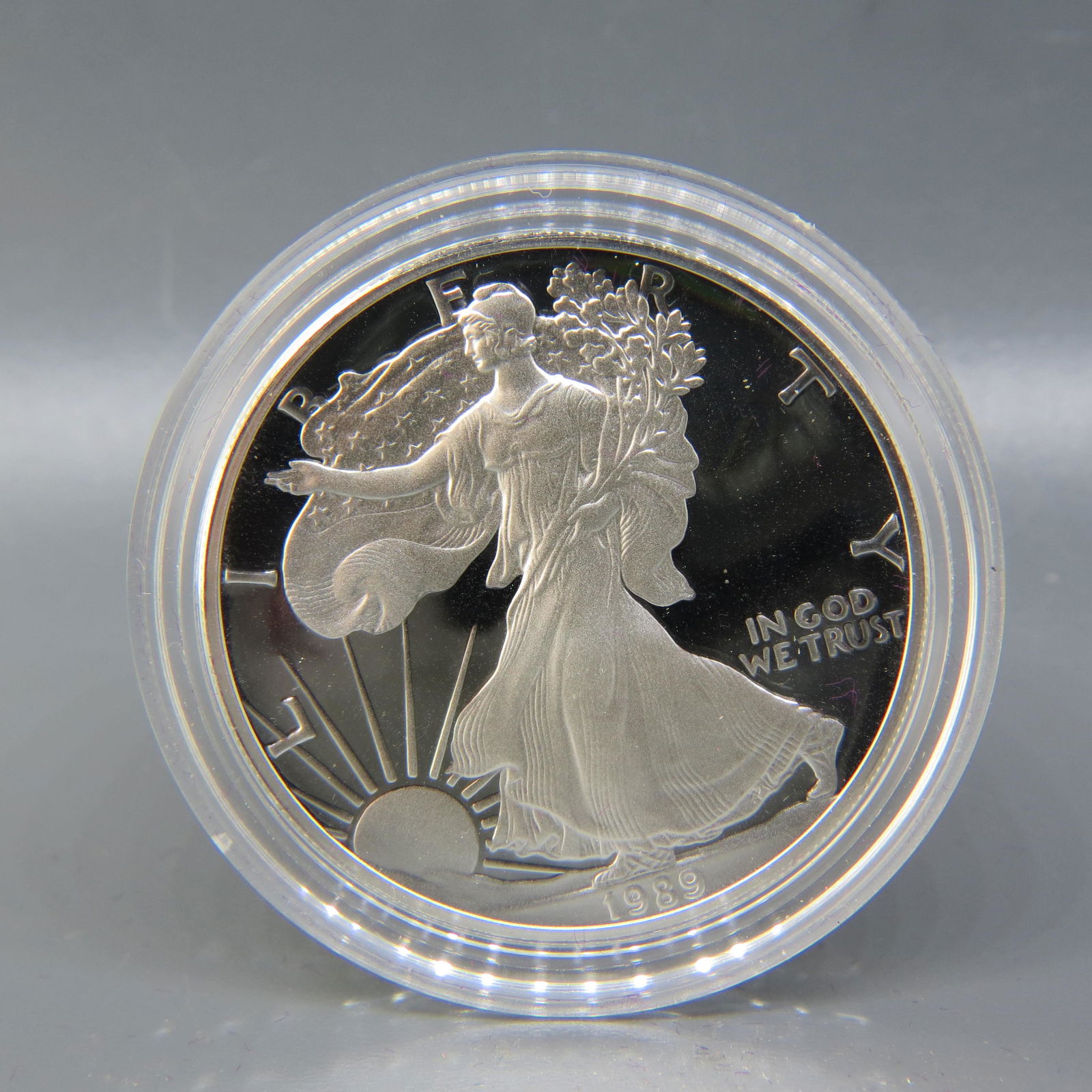 1989-S American Eagle Silver Dollar, proof, (1 of 3)