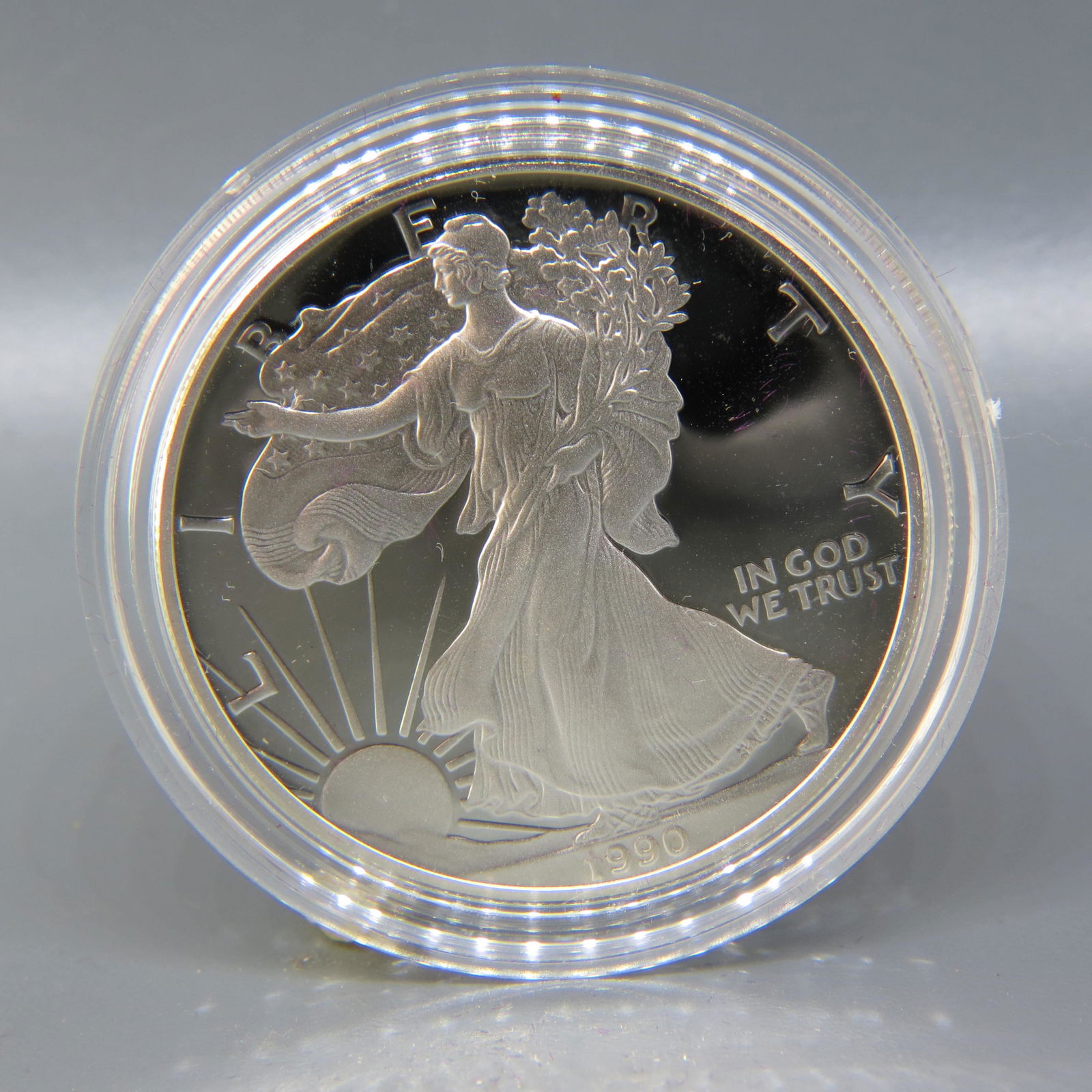 1990-S American Eagle Silver Dollar, proof, (1 of 3)