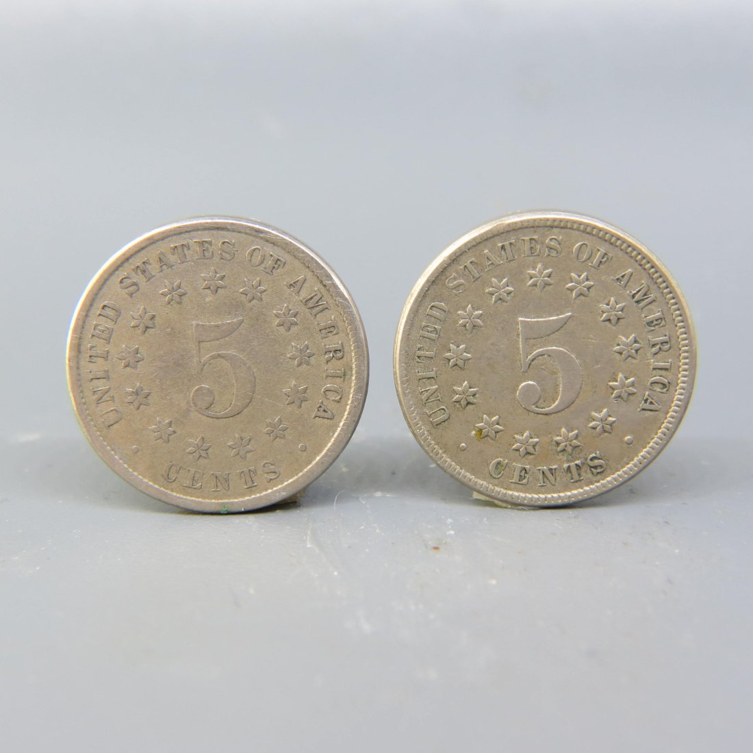 1874 & 1882 Shield Nickel, very fine. (1 of 4)