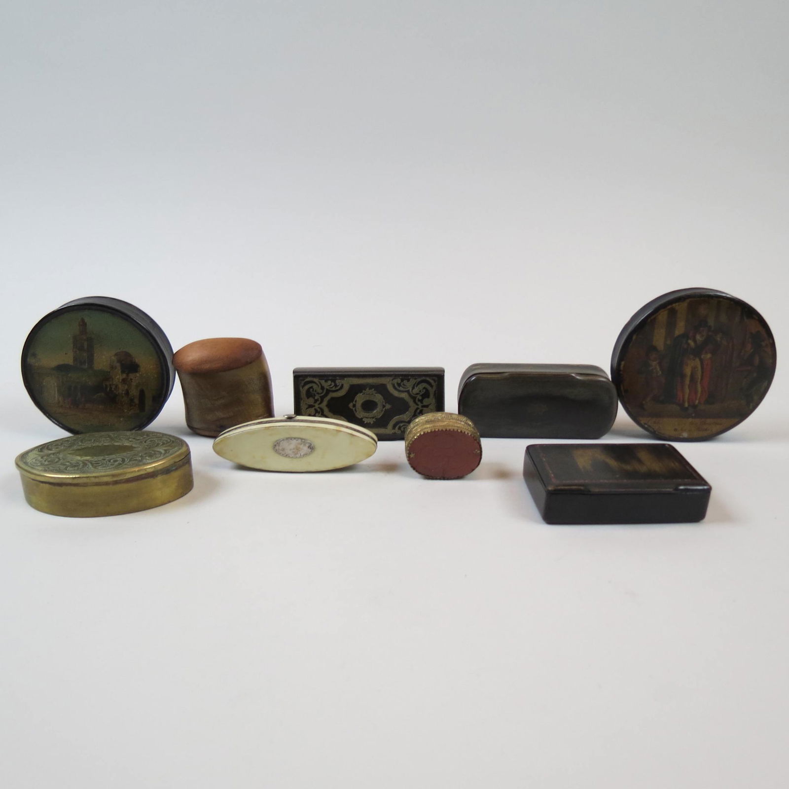 Lot of 9 Antique Boxes, (1 of 6)