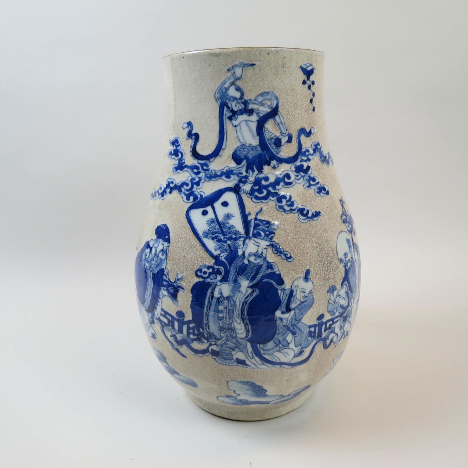 Early Chinese Blue & White Pottery Vase, (1 of 15)