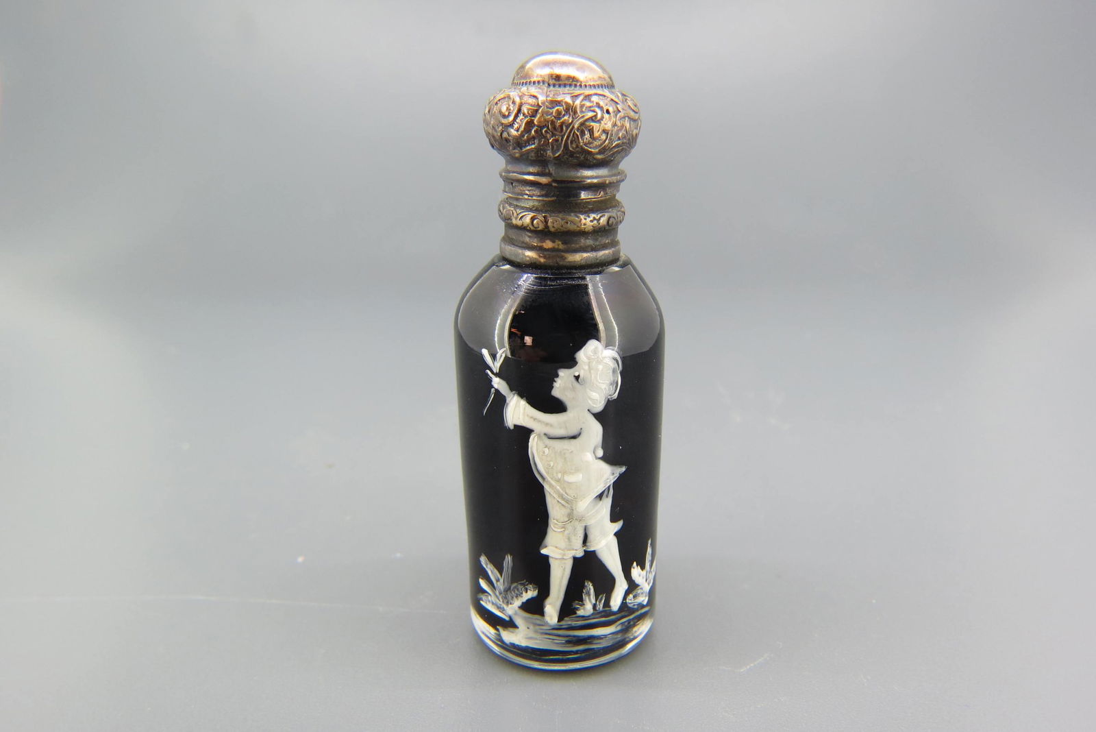 Victorian Mary Gregory Glass Perfume Bottle, (1 of 4)