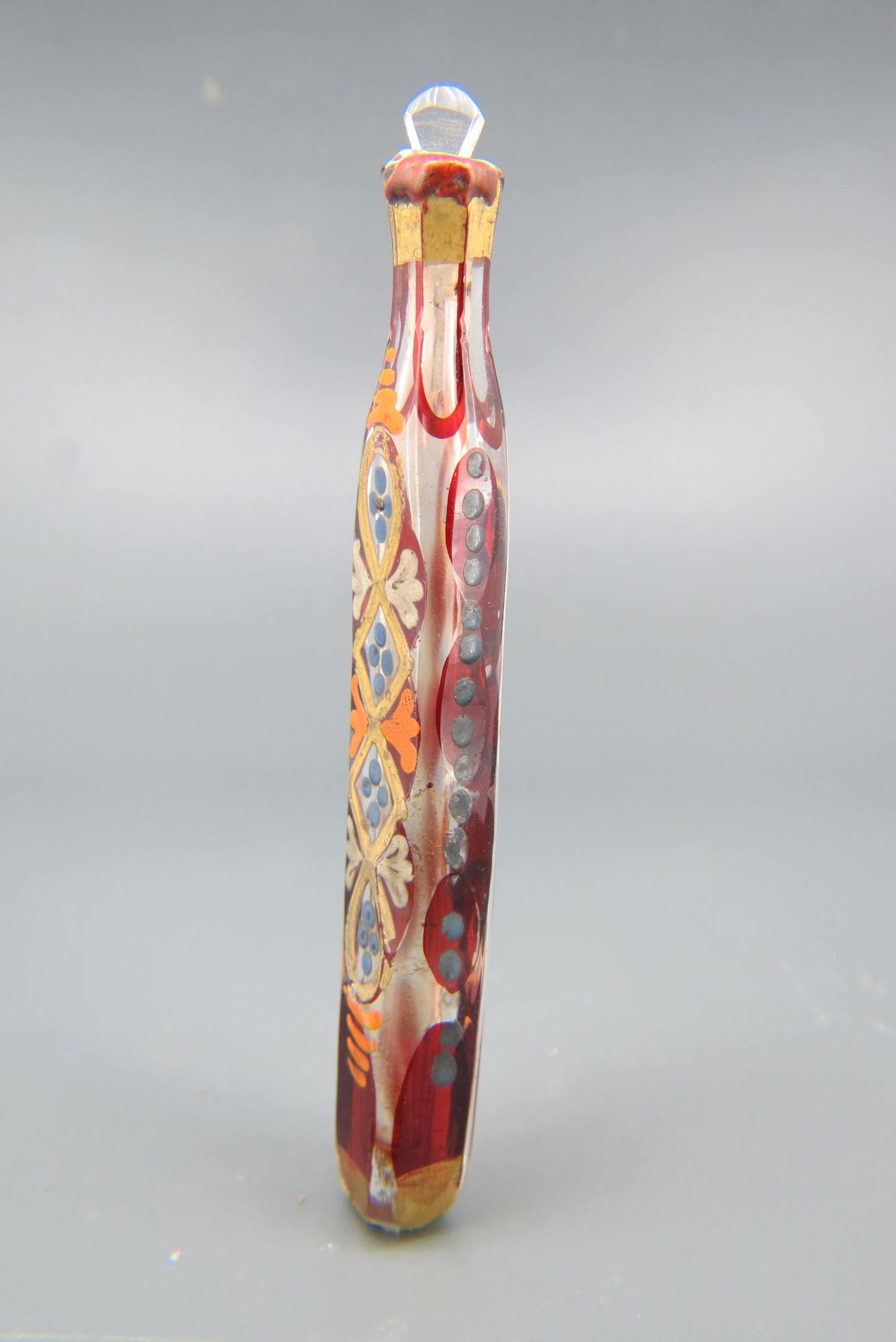 Victorian Enameled Art Glass Perfume Bottle, (1 of 4)