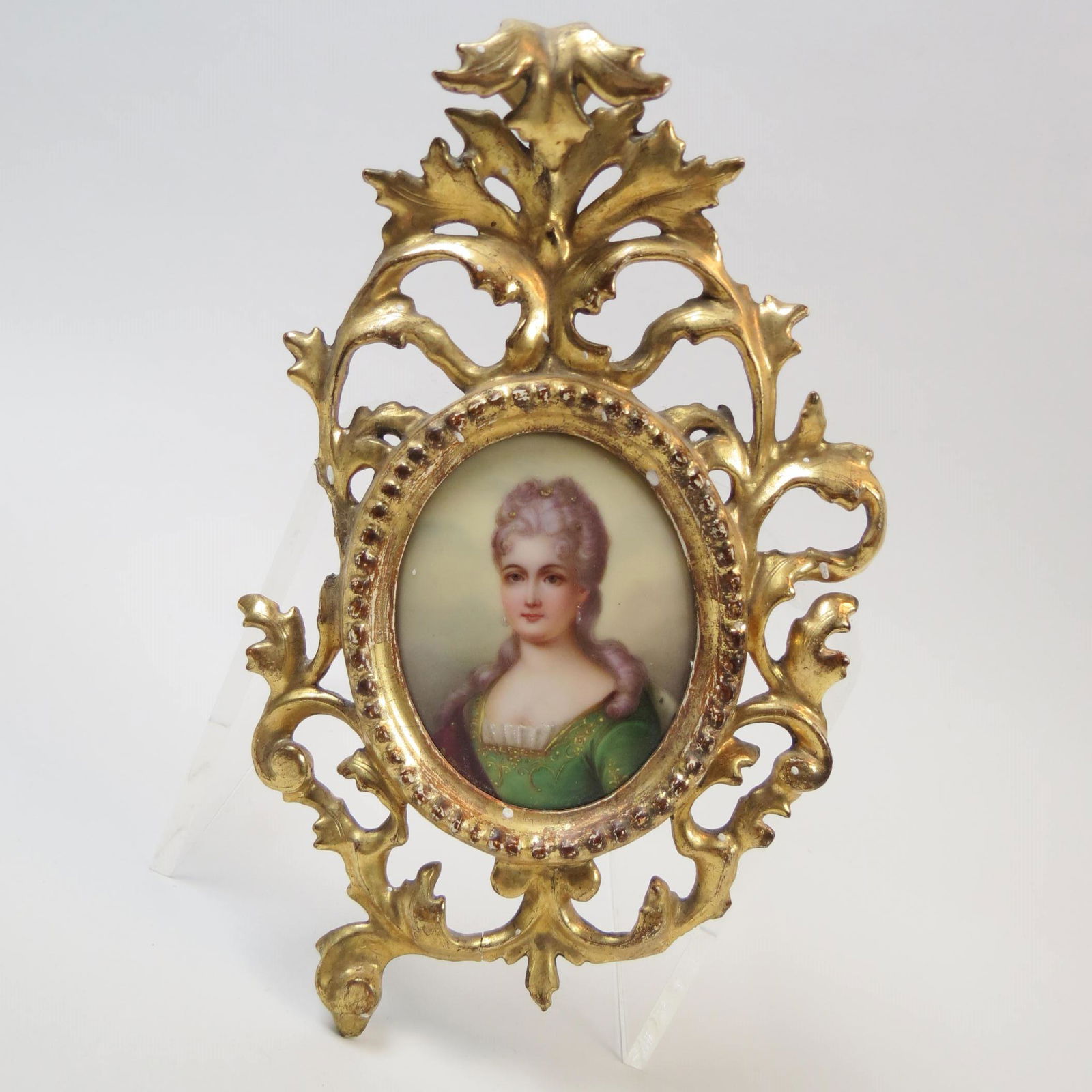 Miniature Painting on Porcelain of a Lady, (1 of 8)