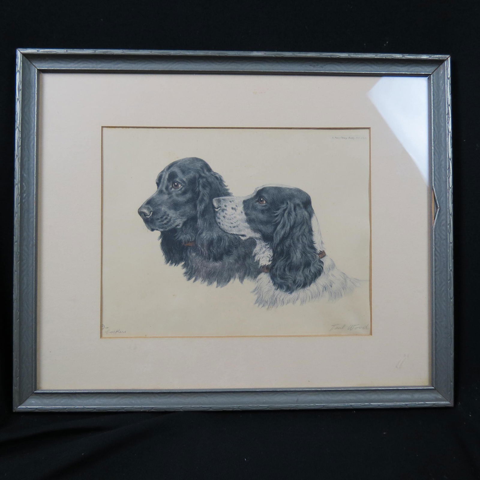 Paul Wood, lithograph, "Cockers", spaniels, (1 of 4)