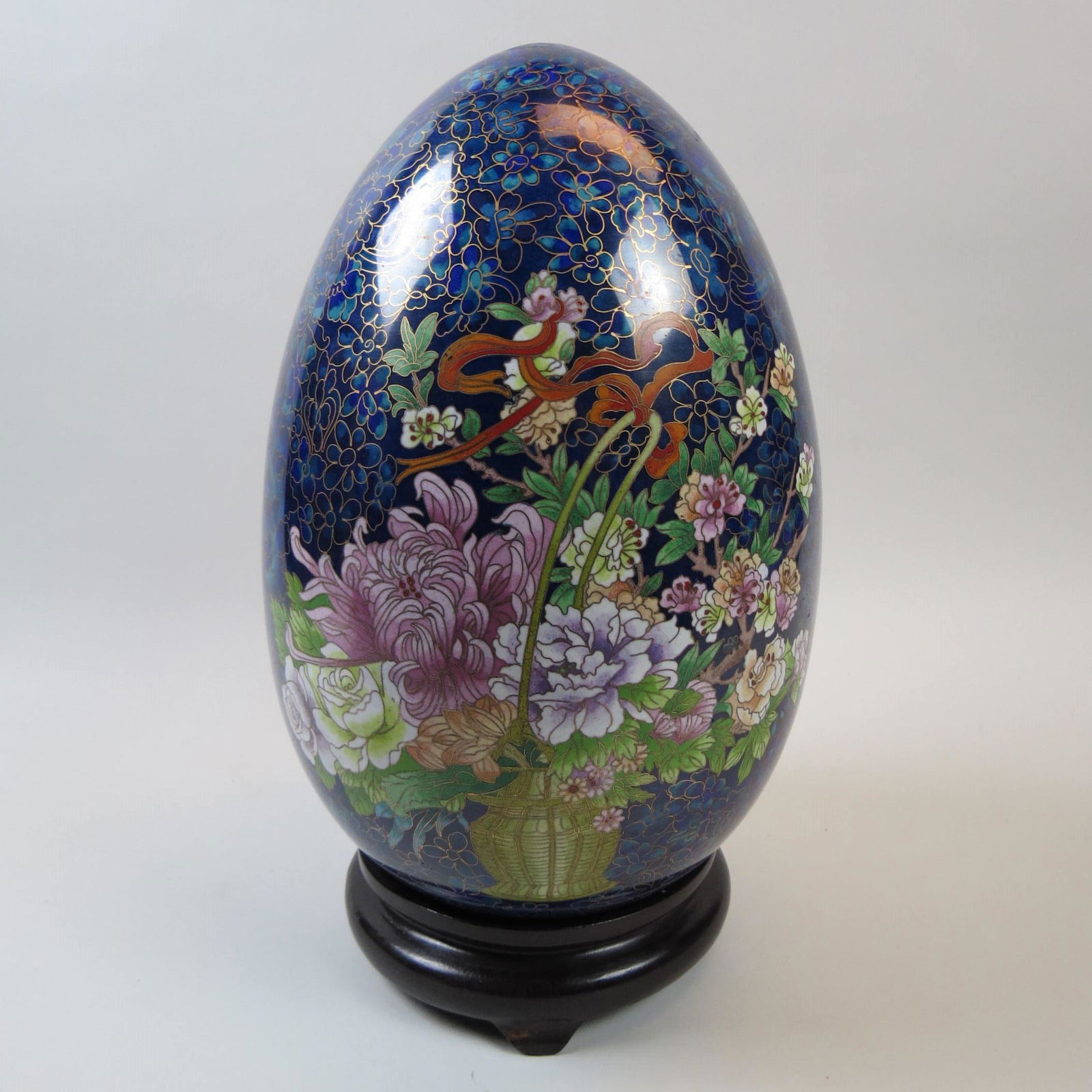 Chinese Cloisonne Large Egg Decoration, (1 of 6)