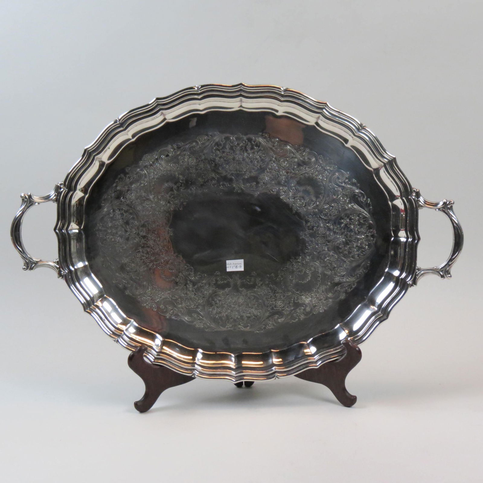 Silverplate Chippendale Large Serving Tray, (1 of 6)