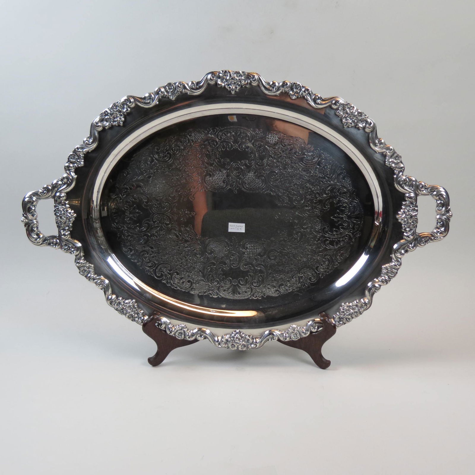Large Silverplate Oval Serving Tray, (1 of 4)