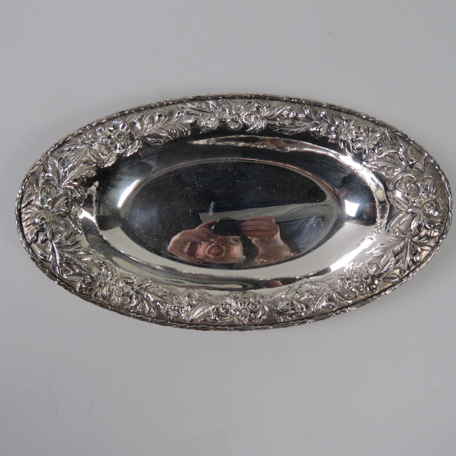 S. Kirk & Son Repousse Sterling Bread Tray, (1 of 5)