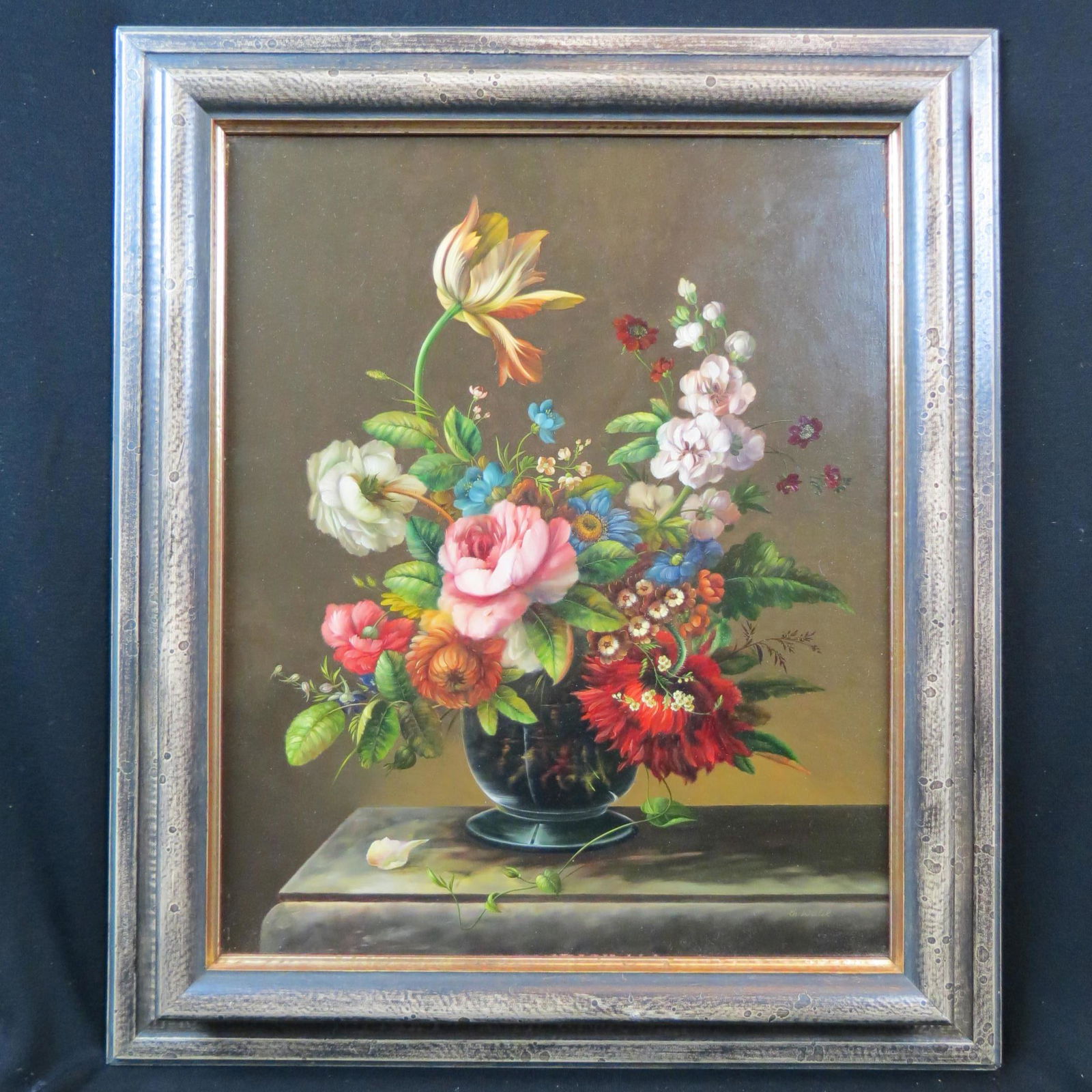Fine Oil Painting of a Floral Still Life, (1 of 5)