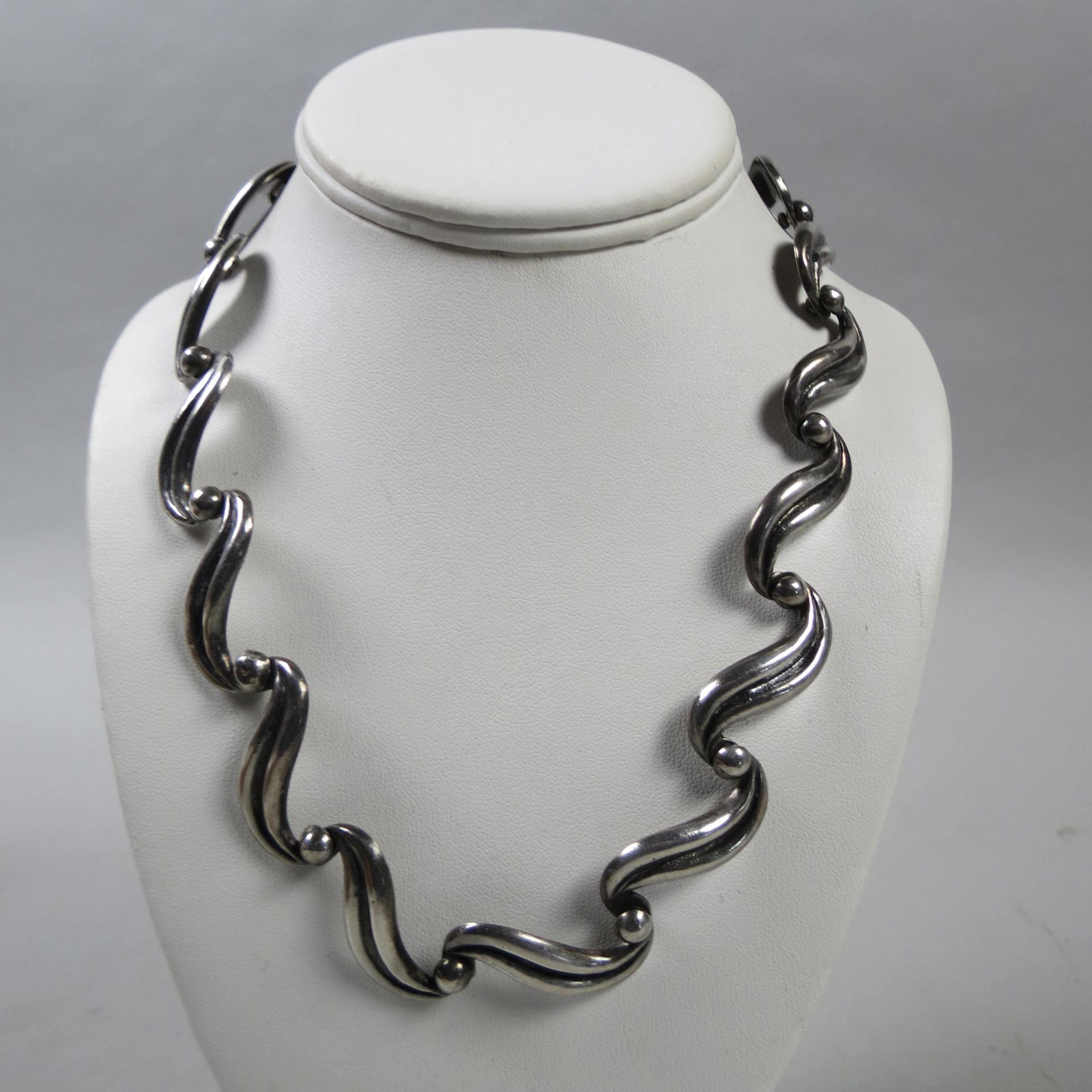 Vintage Mexican Sterling Necklace, Signed A.P., (1 of 3)