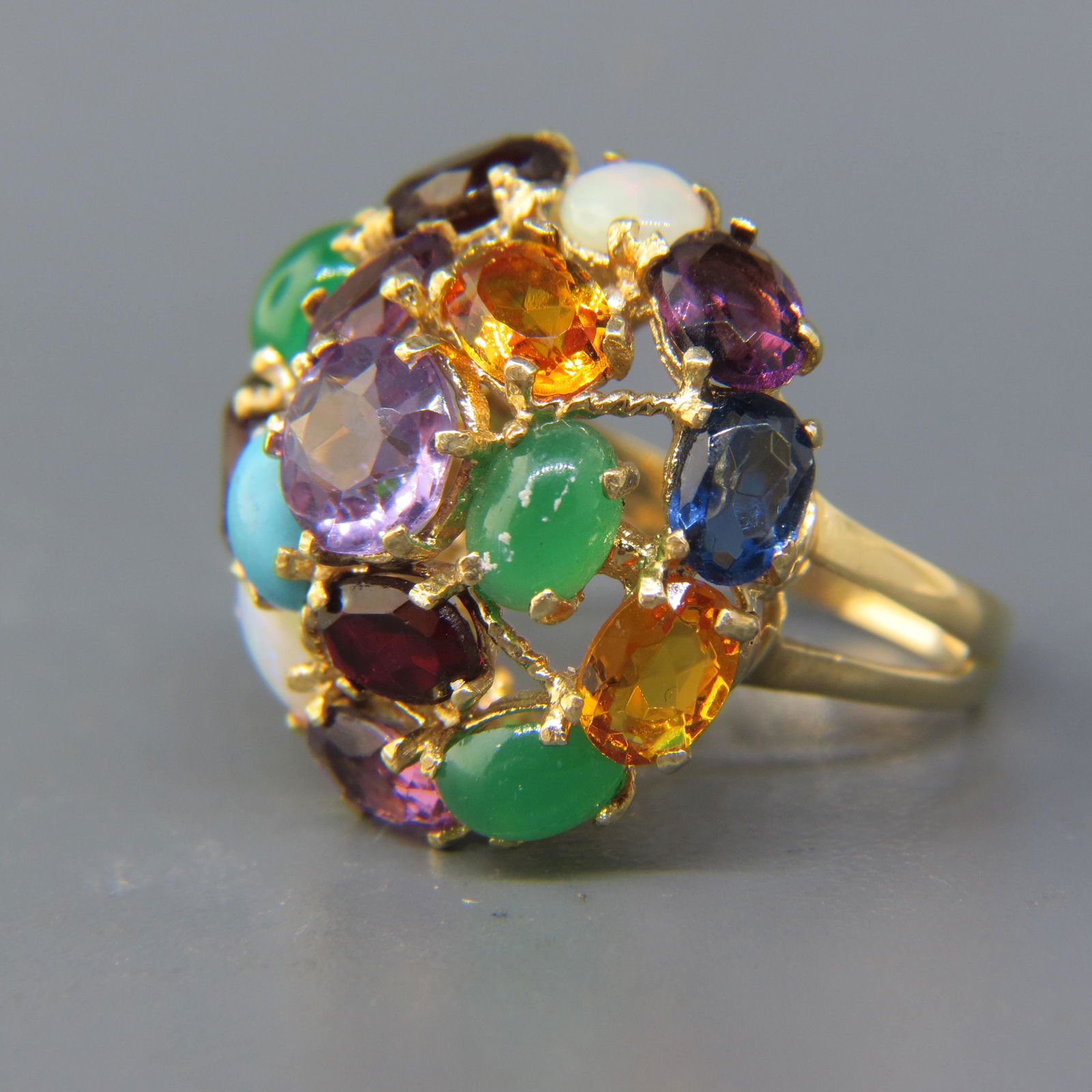 Multi-Gemstone 14K Gold Ring, (1 of 7)
