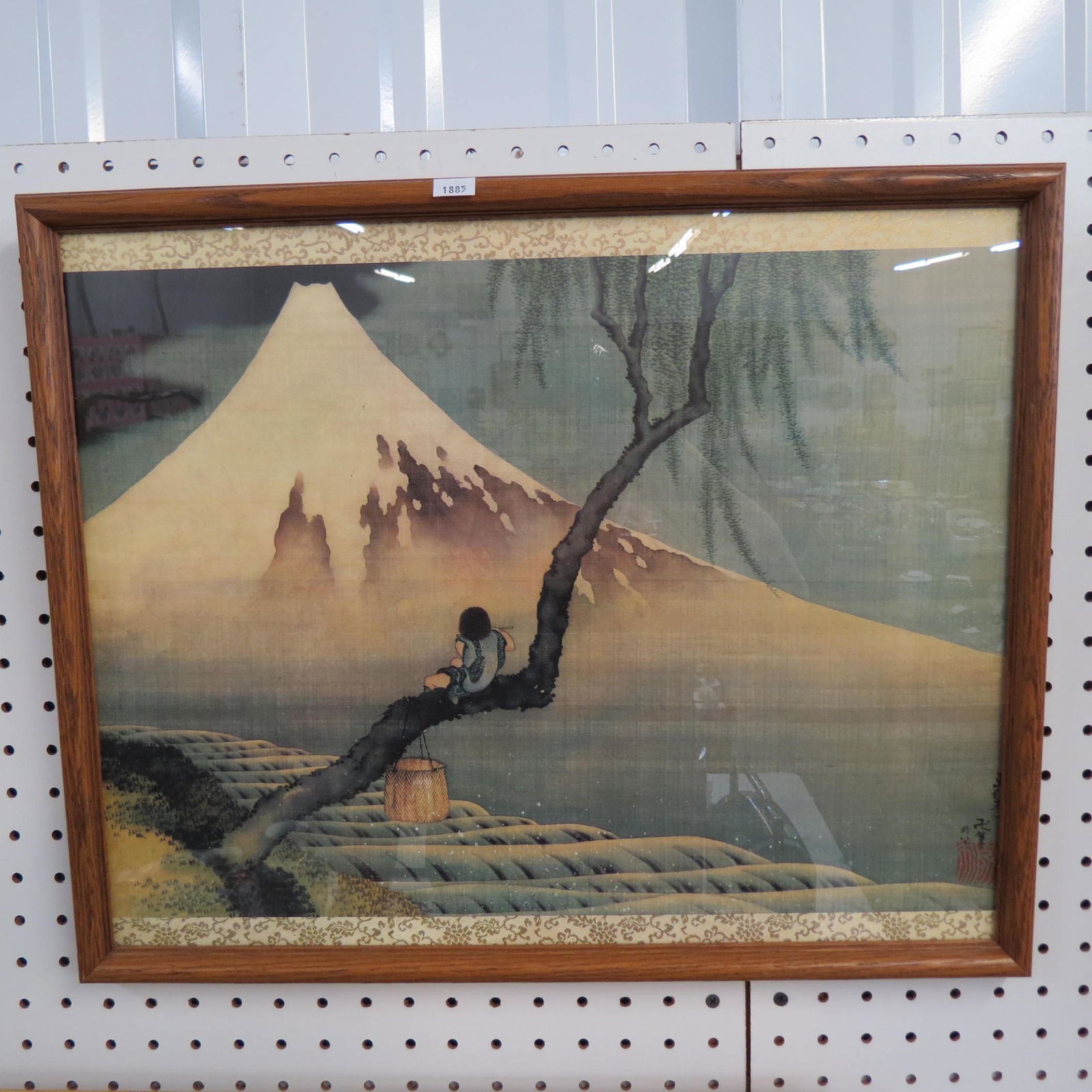 Japanese Print of Figure on Tree with Flute, (1 of 4)