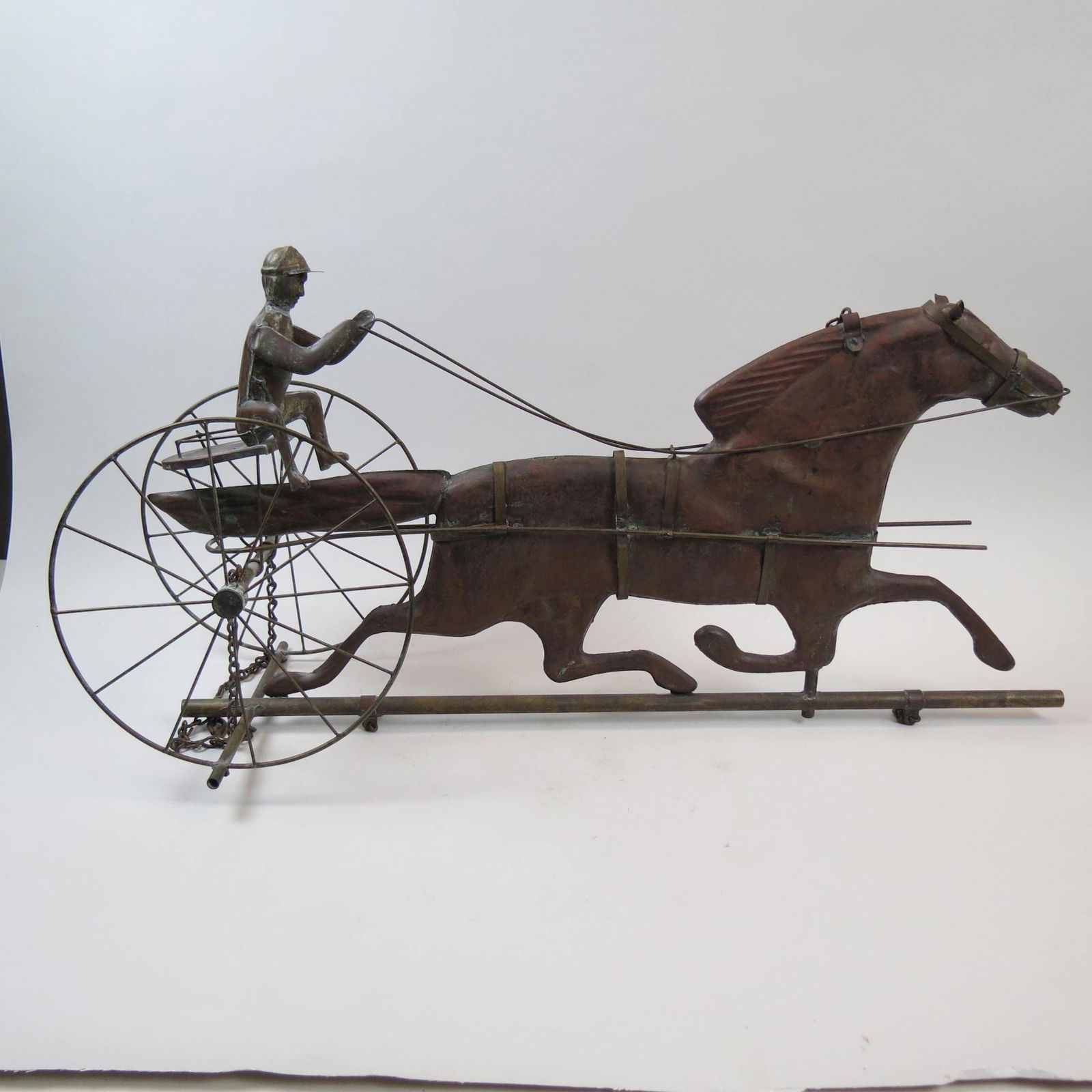 Figural Copper Weathervane of Horse & Sulky, (1 of 7)