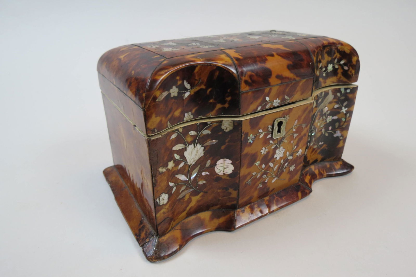 19th Century Tortoise Shell Tea Caddy Box, (1 of 6)