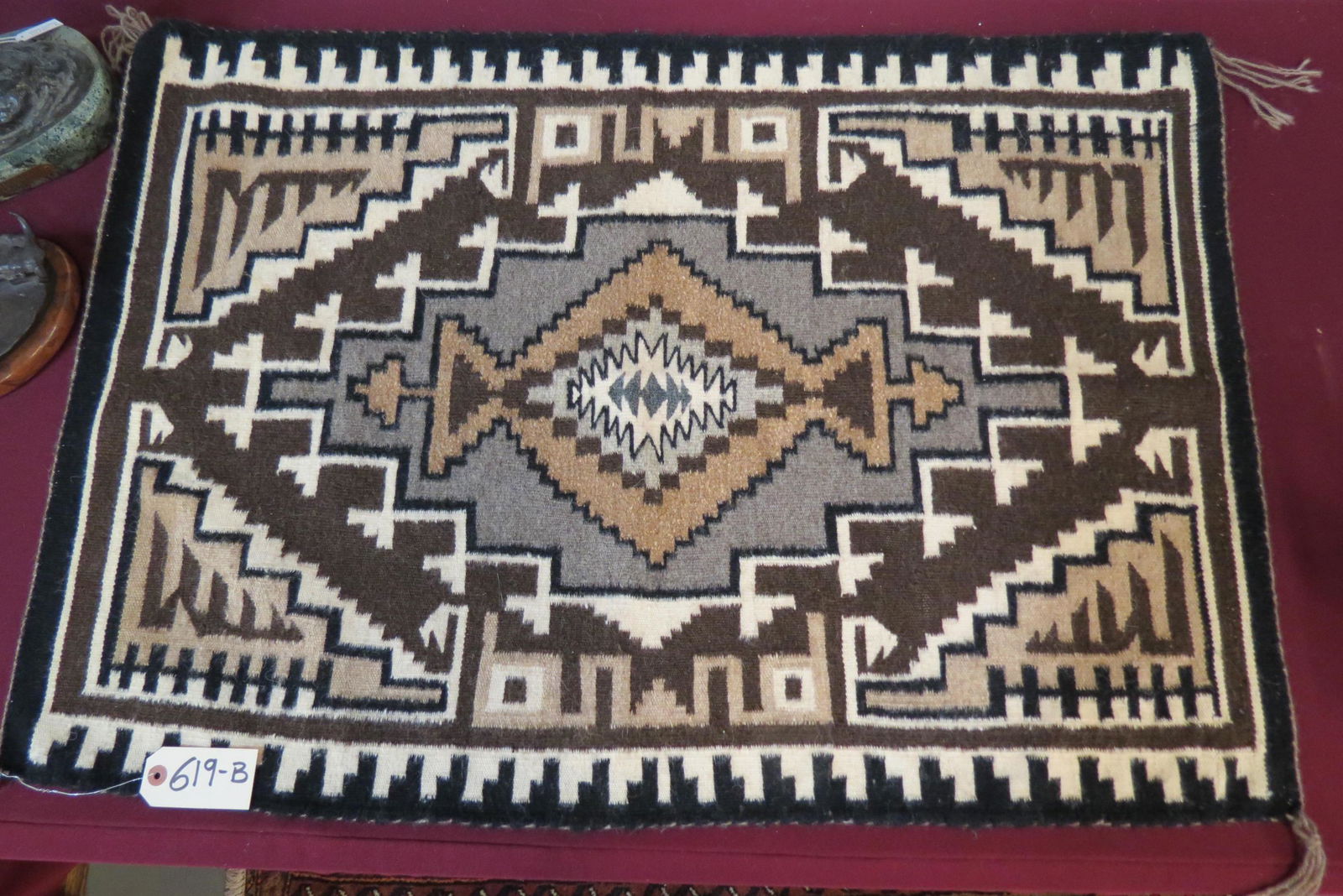 Navajo Indian Saddle Blanket "Two Grey Hills", (1 of 4)