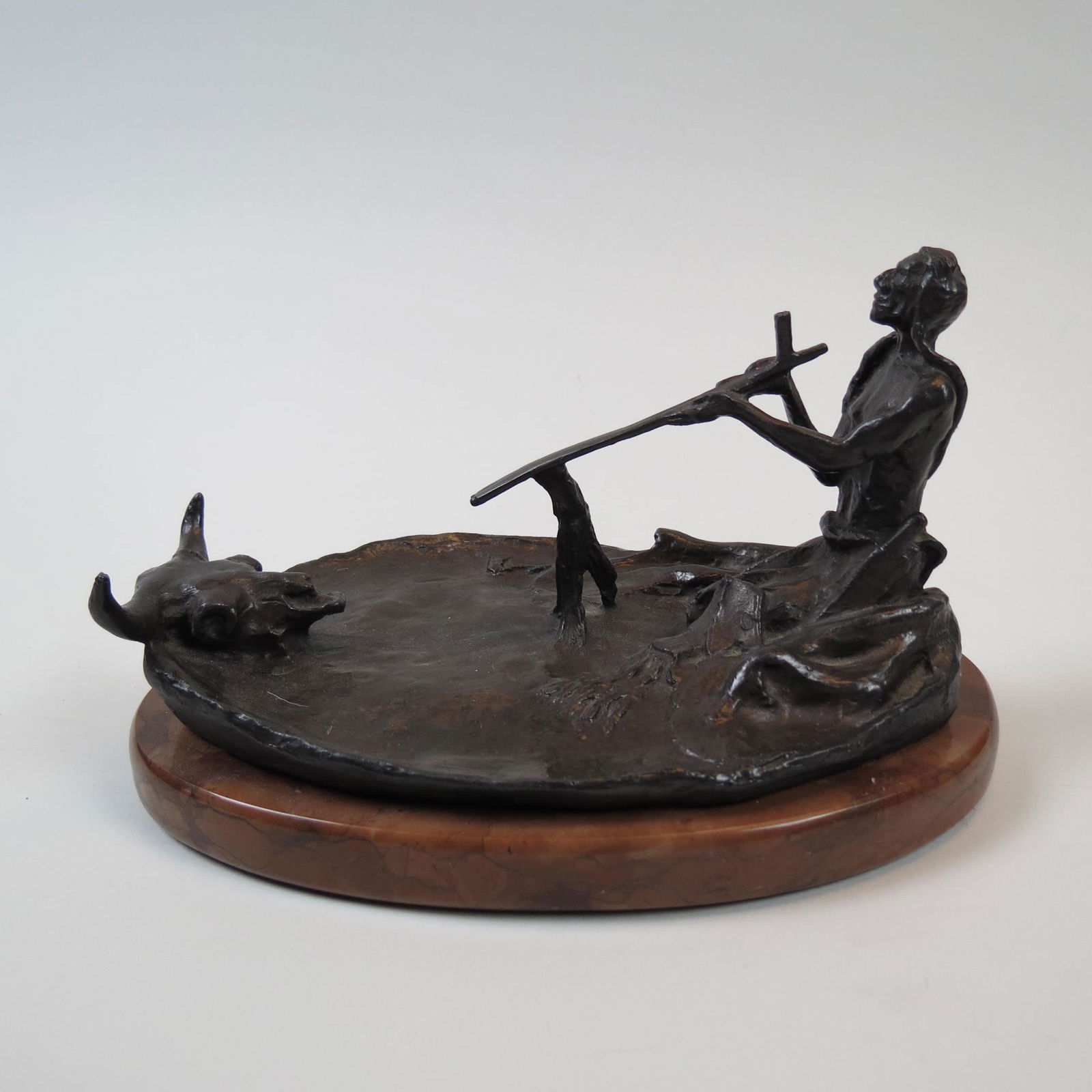 Charles Russell, bronze, " Smoking with the Spirit (1 of 7)